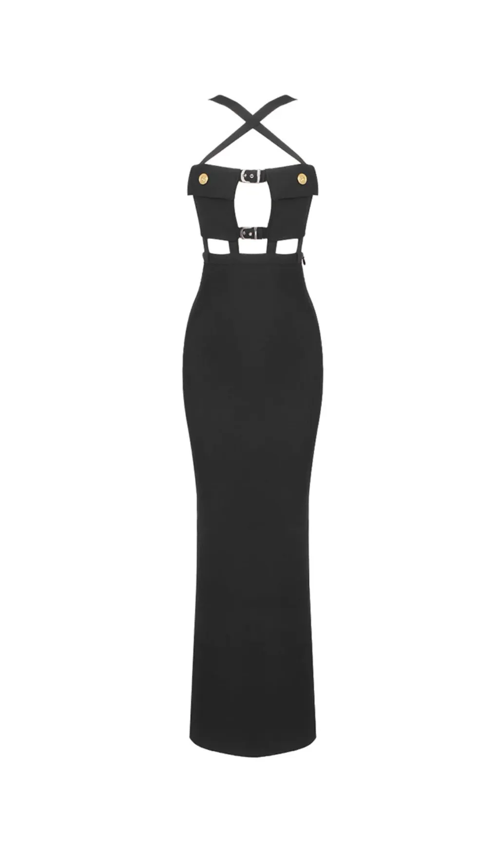 HALTER POCKET BANDAGE MAXI DRESS Gloria Lanvin