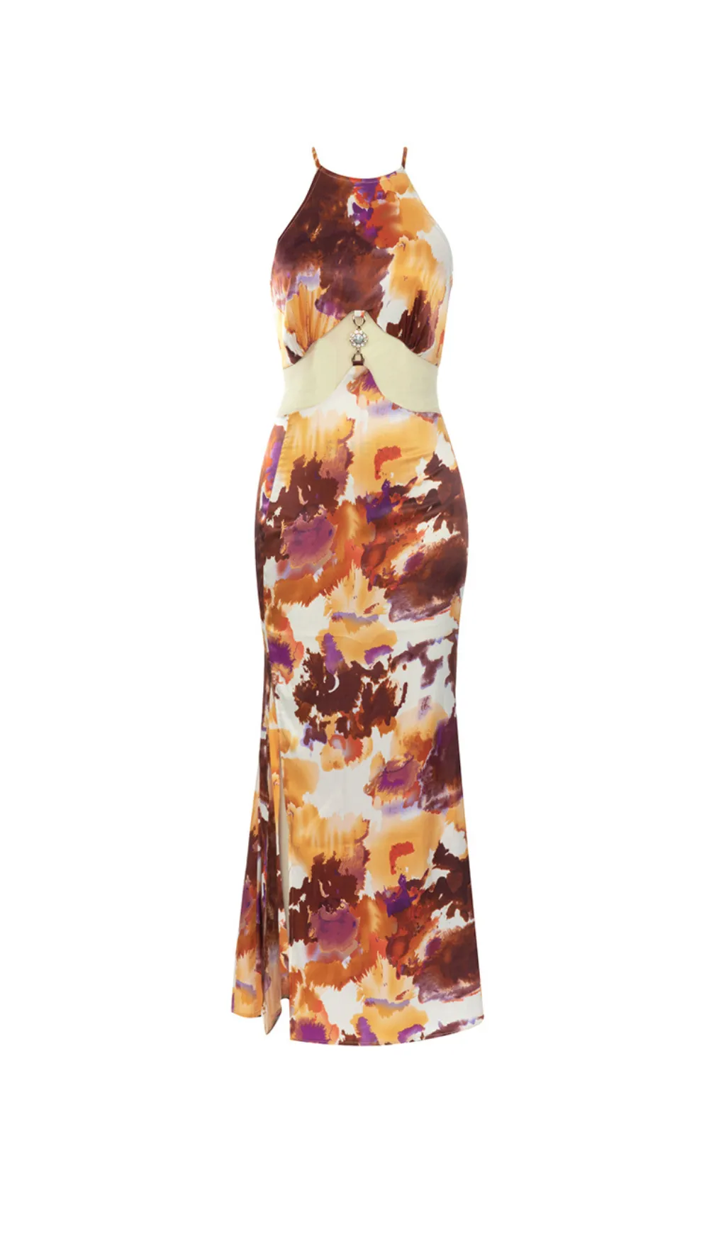 HALTER PRINTED BODYCON MIDI DRESS Gloria Lanvin