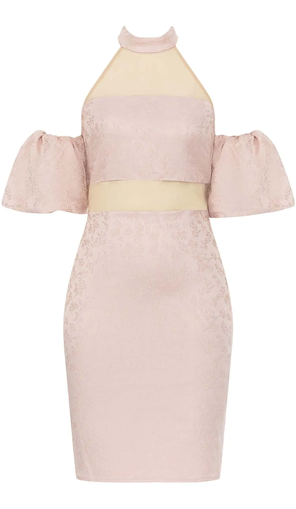 HALTER PUFF MINI DRESS IN PINK Gloria Lanvin