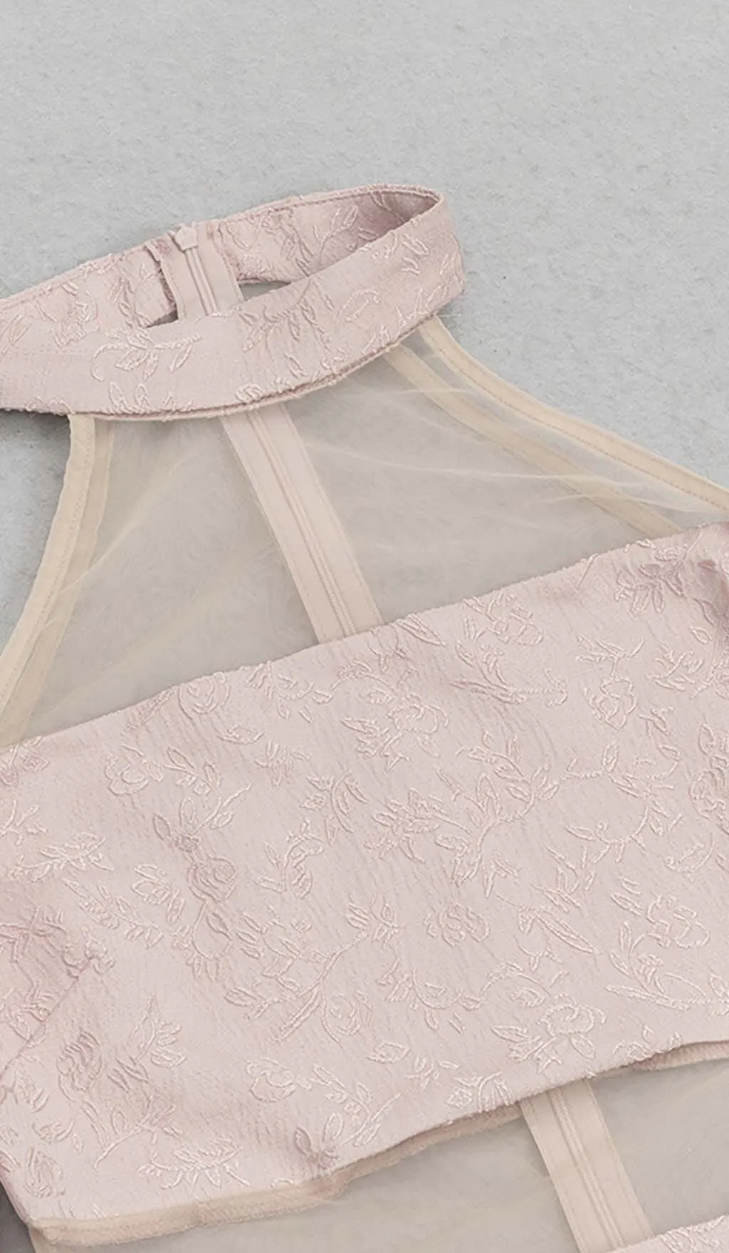 HALTER PUFF MINI DRESS IN PINK Gloria Lanvin