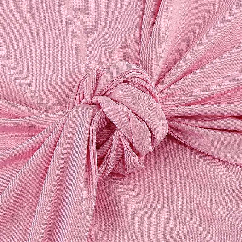 HALTERNECK BANDAGE TIGHT HOLLOW PINK MAXI DRESS Gloria Lanvin