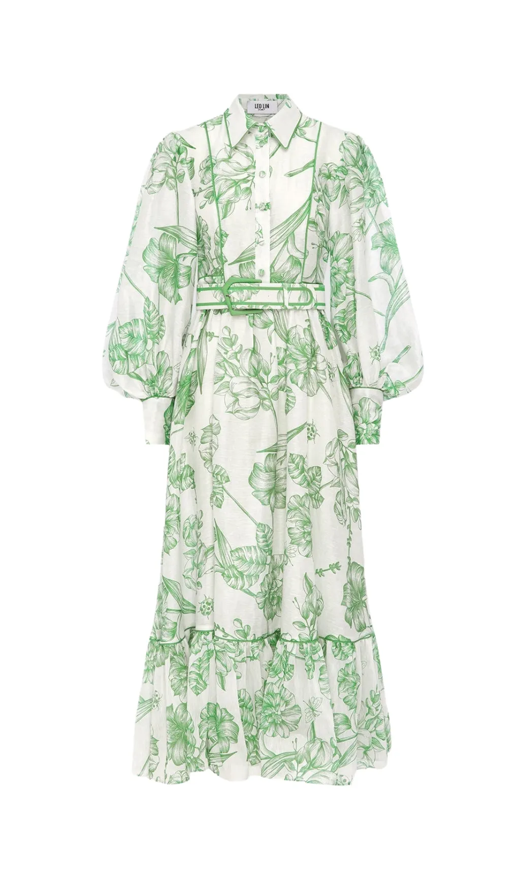 HARMONY PRINT IN CELADON MIDI DRESS Gloria Lanvin