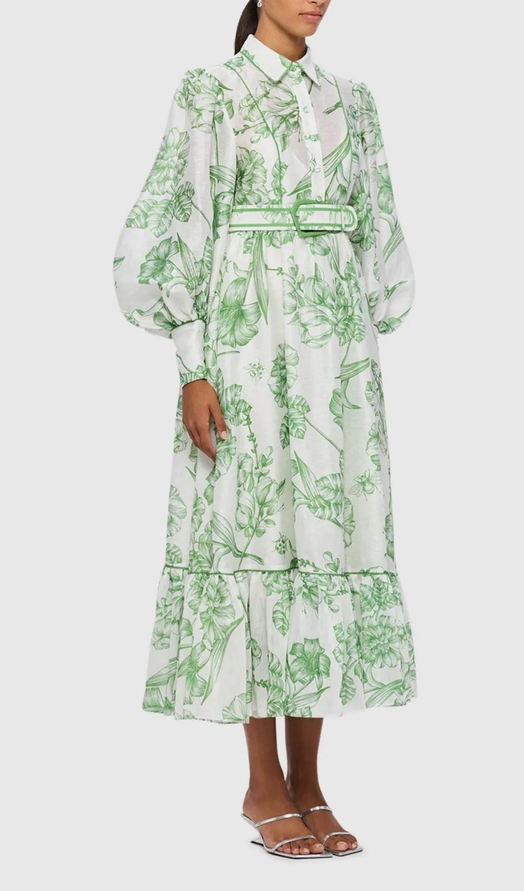 HARMONY PRINT IN CELADON MIDI DRESS Gloria Lanvin