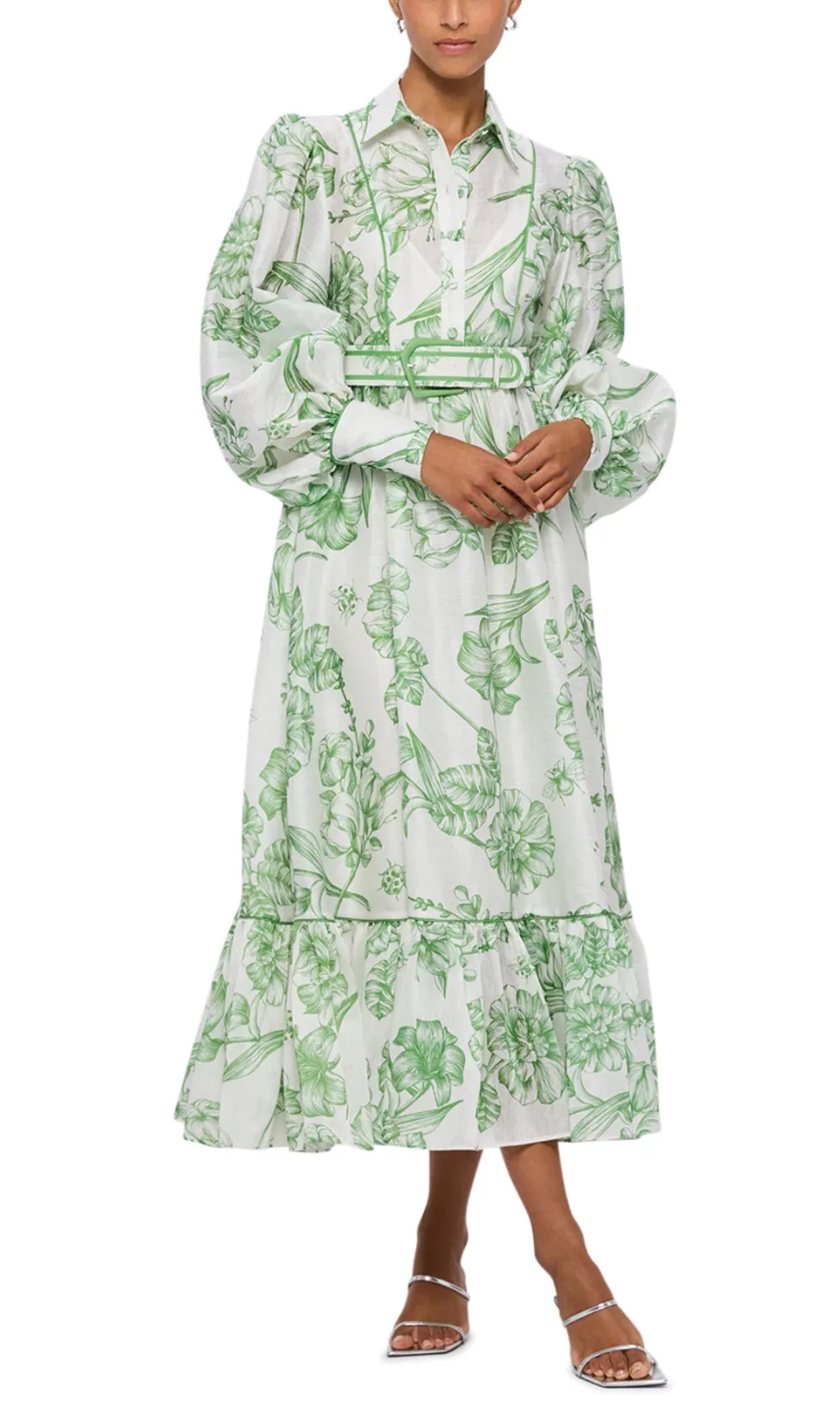 HARMONY PRINT IN CELADON MIDI DRESS Gloria Lanvin