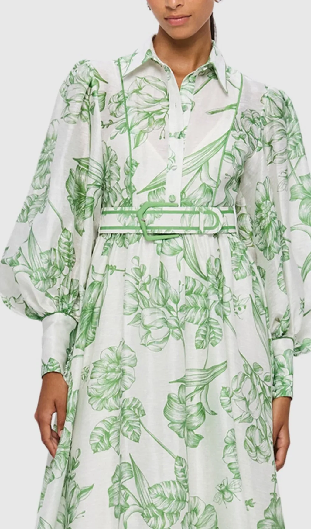 HARMONY PRINT IN CELADON MIDI DRESS Gloria Lanvin