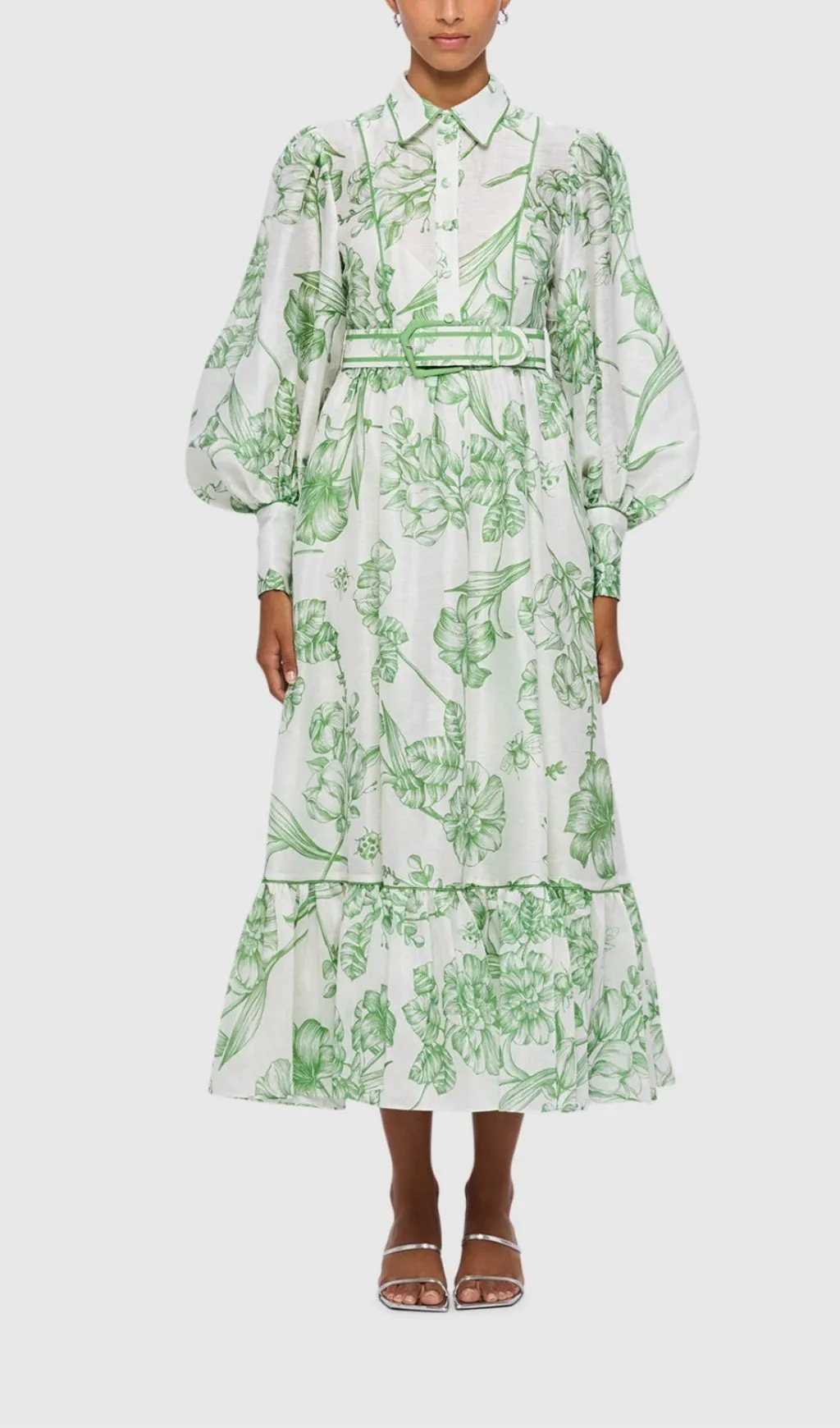 HARMONY PRINT IN CELADON MIDI DRESS Gloria Lanvin