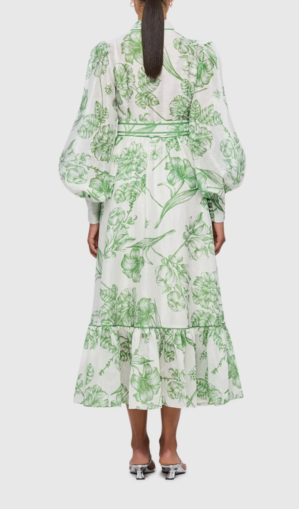 HARMONY PRINT IN CELADON MIDI DRESS Gloria Lanvin