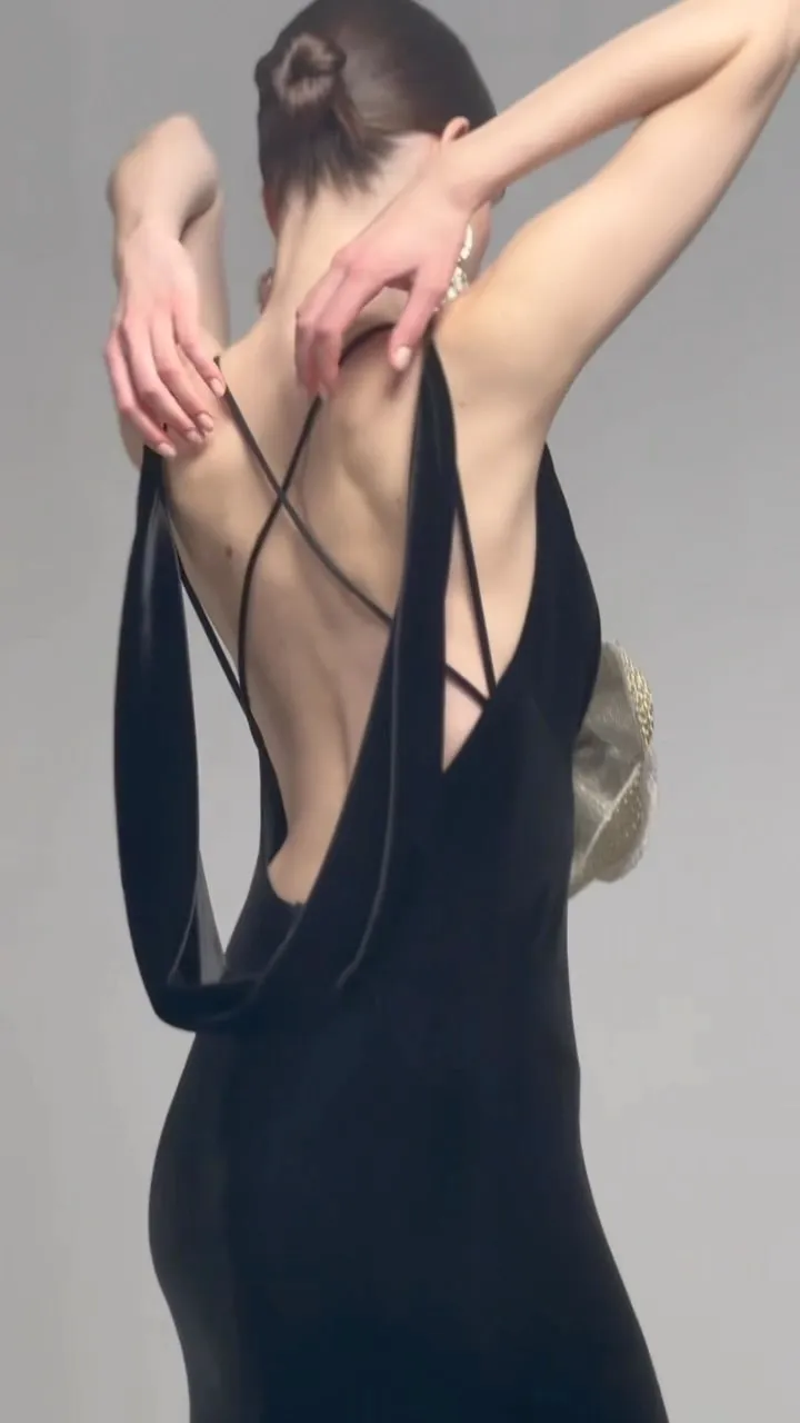 HARRIET GOLD 3D FLOWER BODYCON BLACK MAXI DRESS Gloria Lanvin