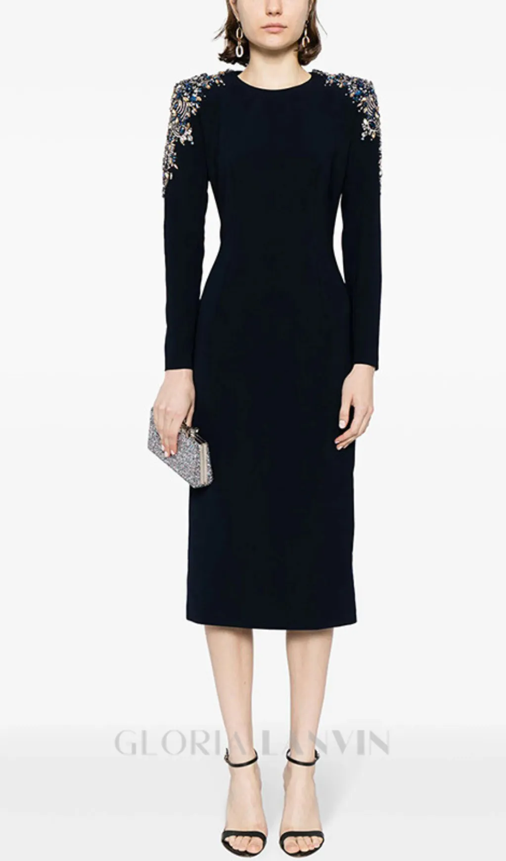 HARRIET MARTINI DROP CRYSTAL-EMBELLISHED MIDI DRESS Gloria Lanvin