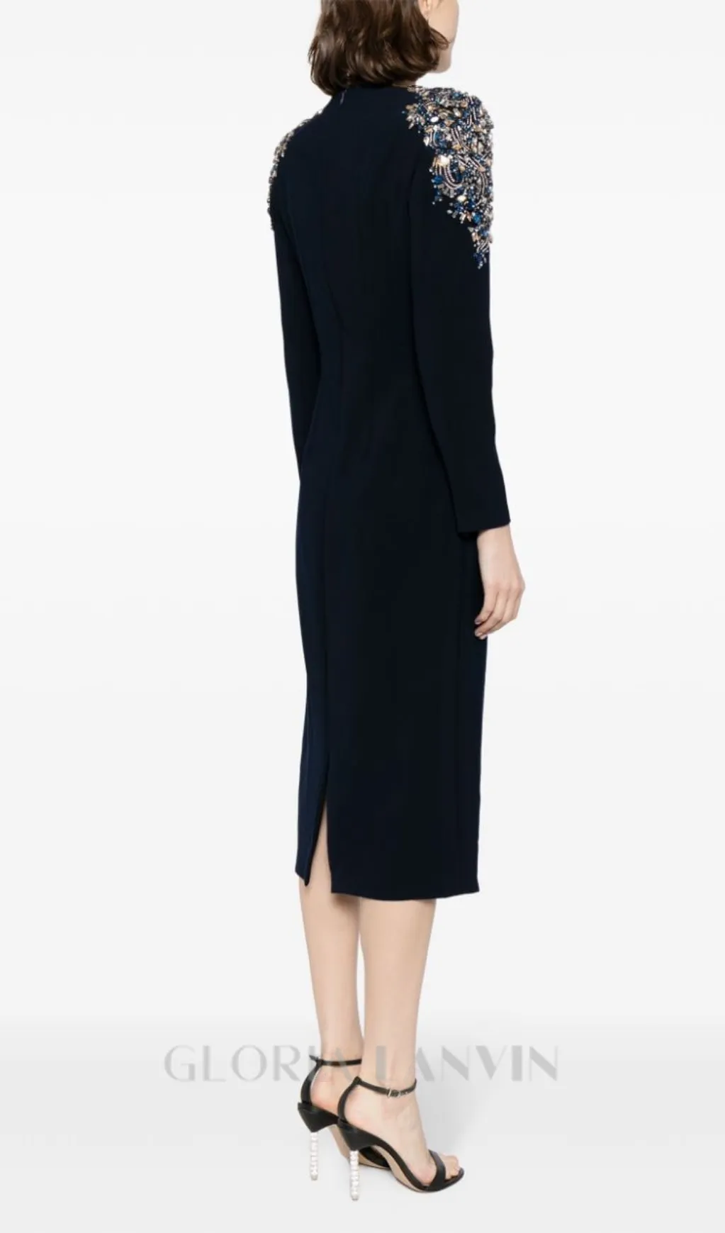 HARRIET MARTINI DROP CRYSTAL-EMBELLISHED MIDI DRESS Gloria Lanvin