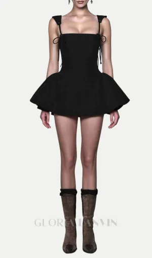 Hazal Lace Up Spaghetti Mini Dress Gloria Lanvin