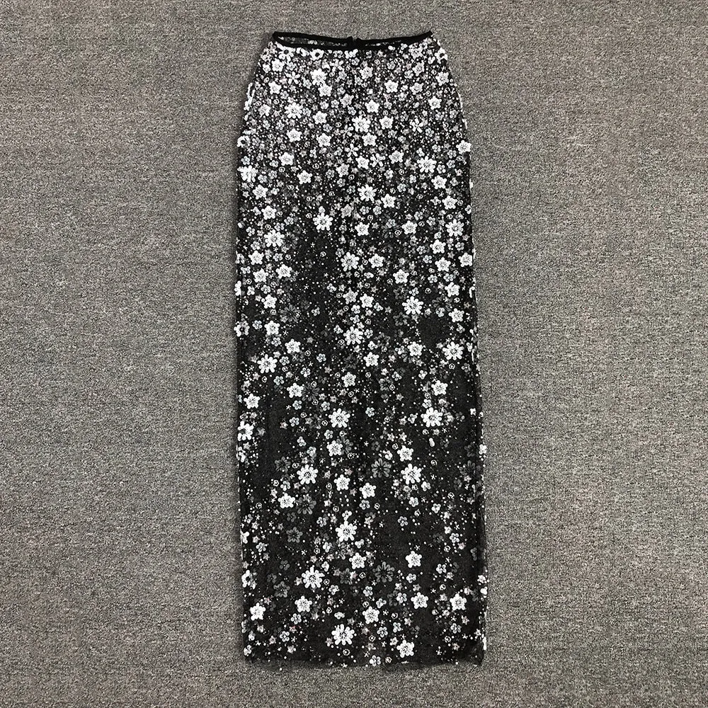 HAZEL CRYSTAL-COVERED STRAPLESS BLACK MAXI DRESS Gloria Lanvin