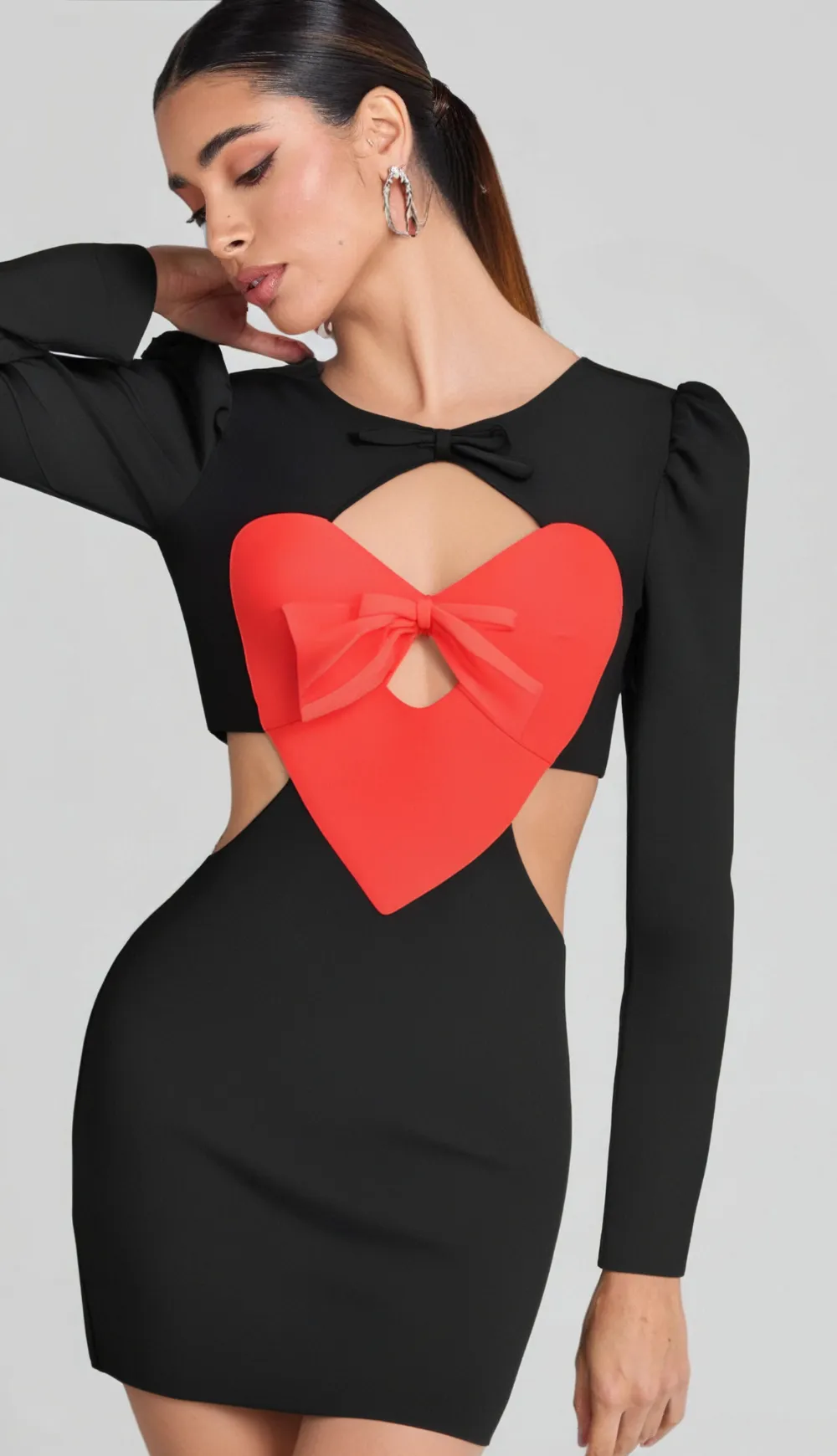 HEART BOW CUTOUT MINI DRESS Gloria Lanvin