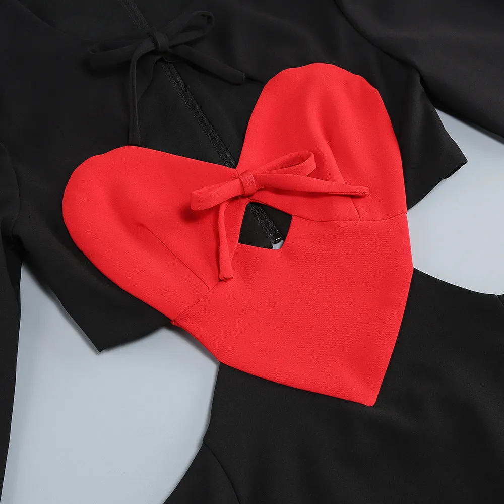 HEART BOW CUTOUT MINI DRESS Gloria Lanvin