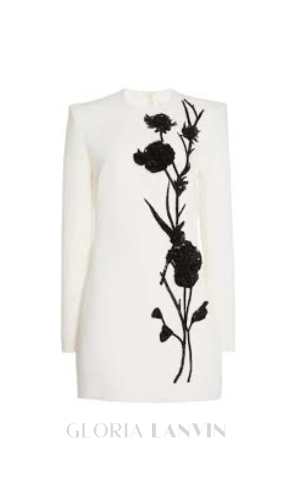 HELEN FLOWER EMBELLISHED MINI DRESS IN WHITE Gloria Lanvin
