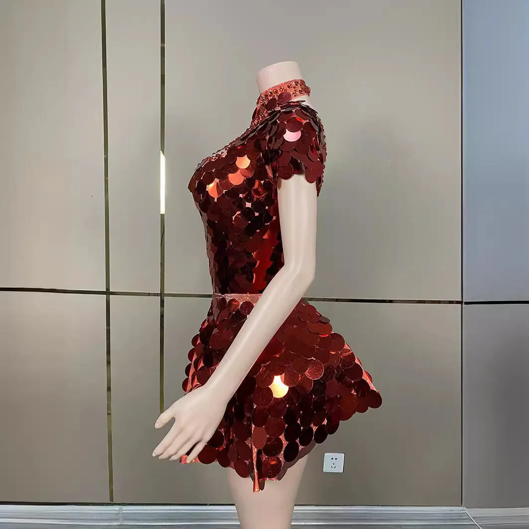 HELENE BURGUNDY SEQUINS DIAMANTE SET Gloria Lanvin