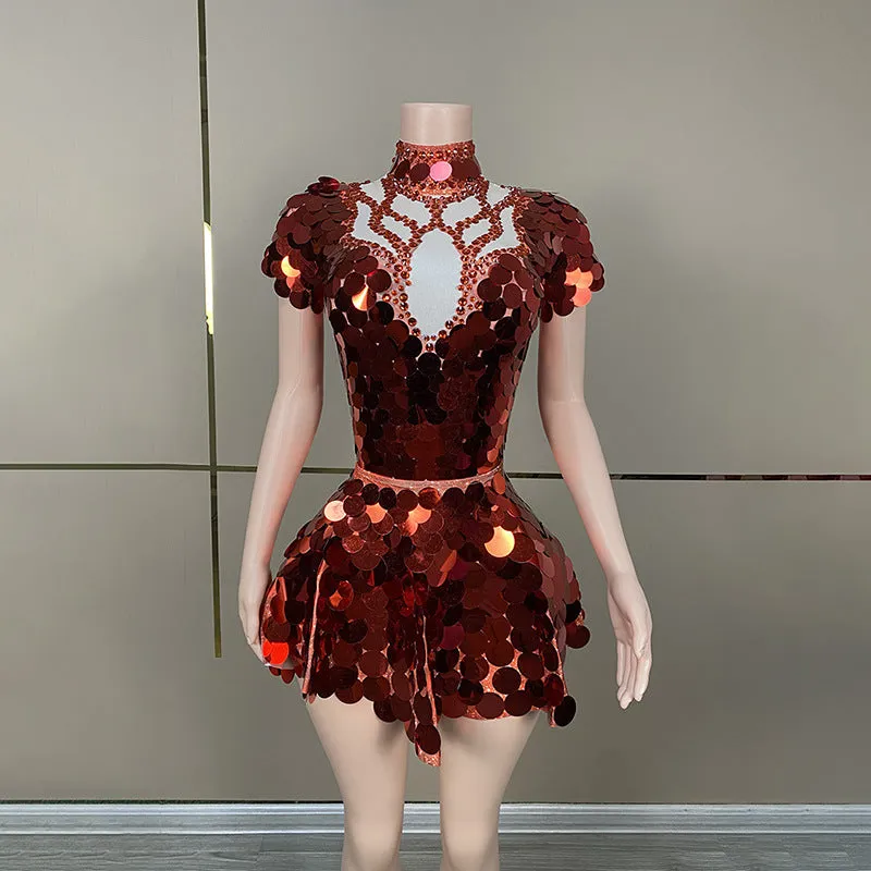 HELENE BURGUNDY SEQUINS DIAMANTE SET Gloria Lanvin
