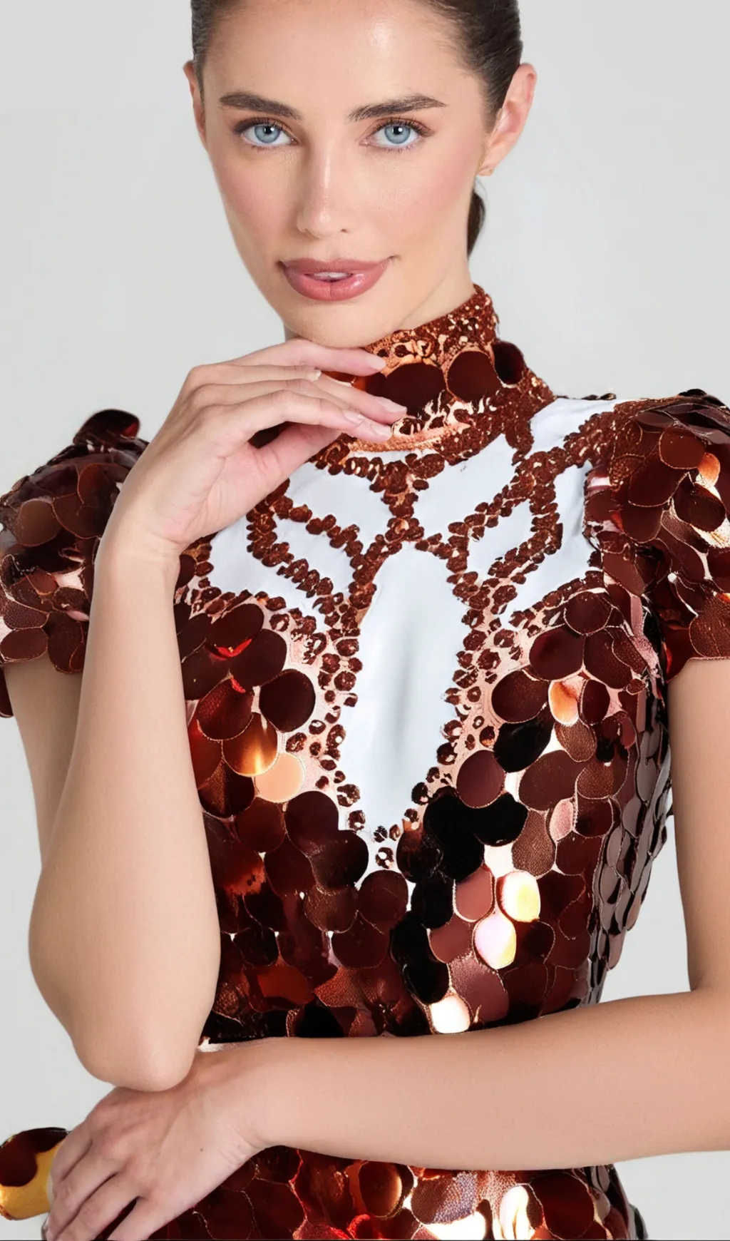 HELENE BURGUNDY SEQUINS DIAMANTE SET Gloria Lanvin