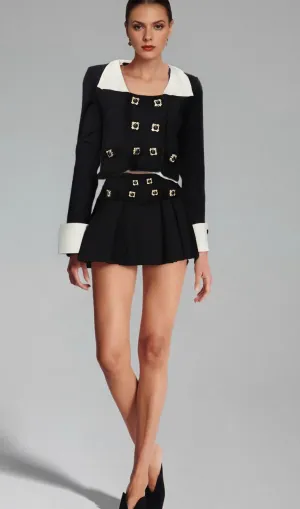 Hermine contrast-color jacket & skirt matching set Gloria Lanvin