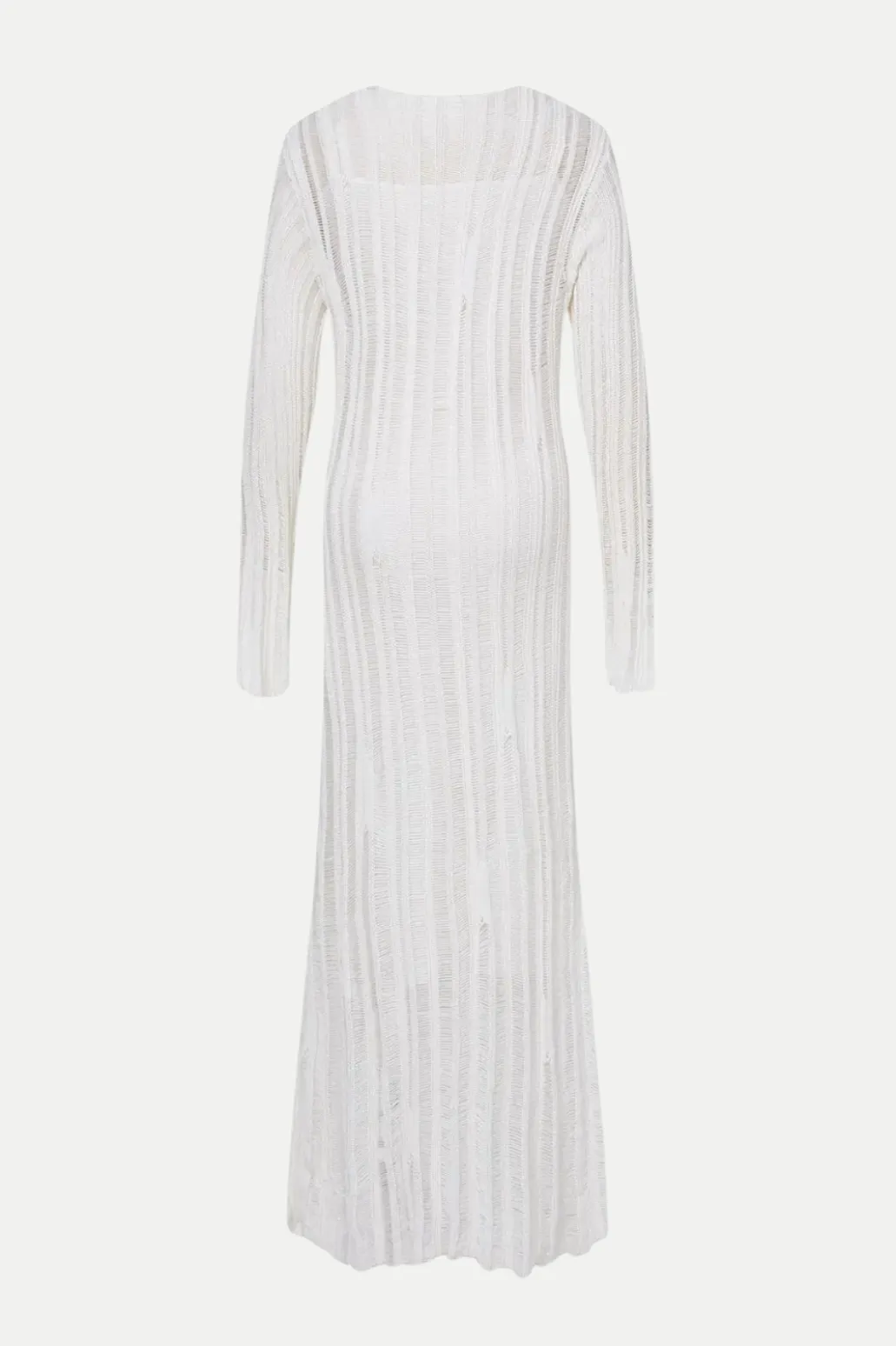 Hilaria Rose Handcrafted Knit Midi Dress in  White Gloria Lanvin