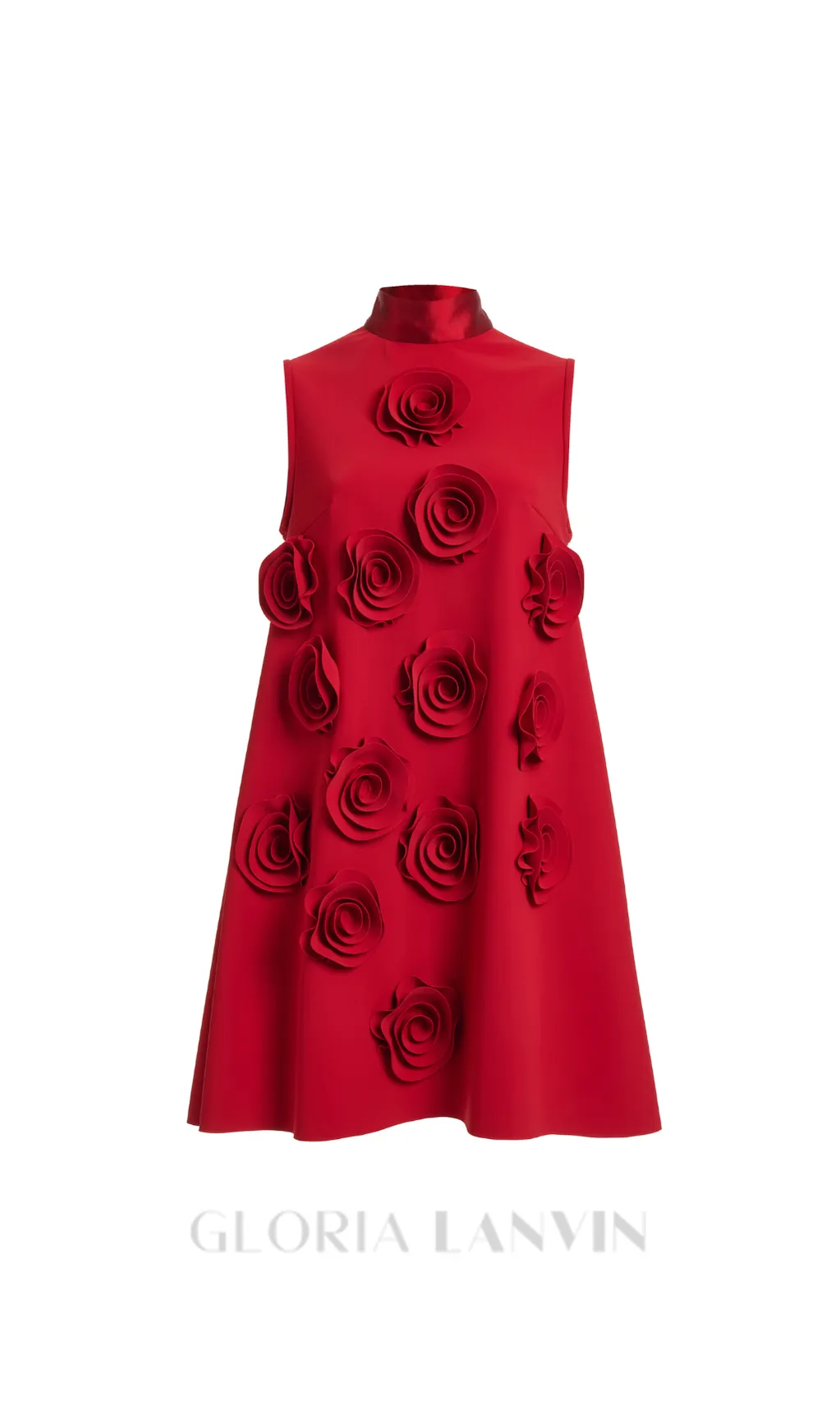 HILARY RED APPLIQUD SHIFT MINI DRESS Gloria Lanvin