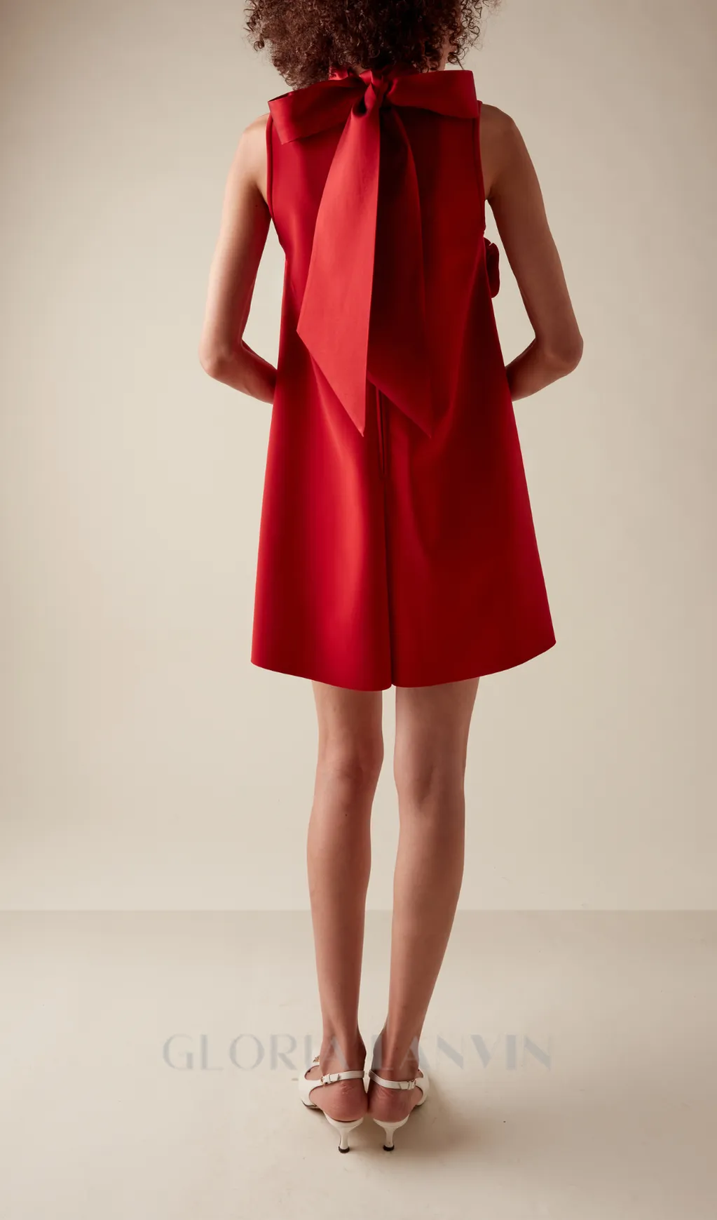 HILARY RED APPLIQUD SHIFT MINI DRESS Gloria Lanvin