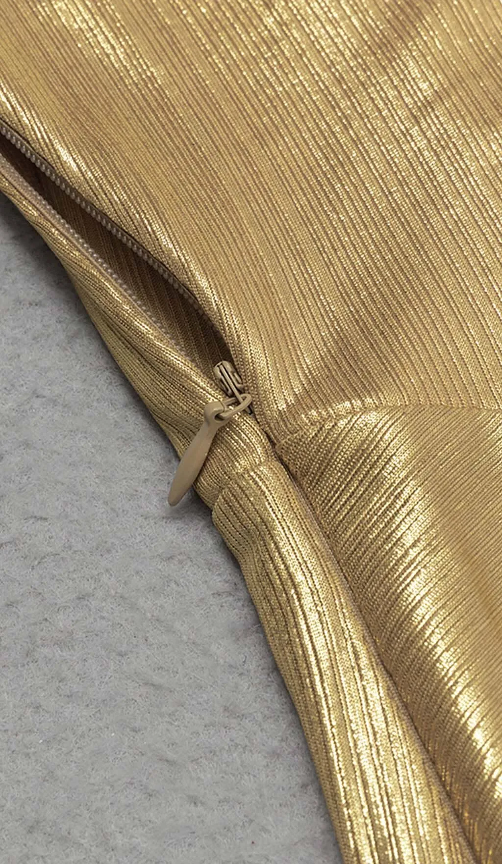 HIP WRAP SLIT MIDI DRESS IN GOLD Gloria Lanvin