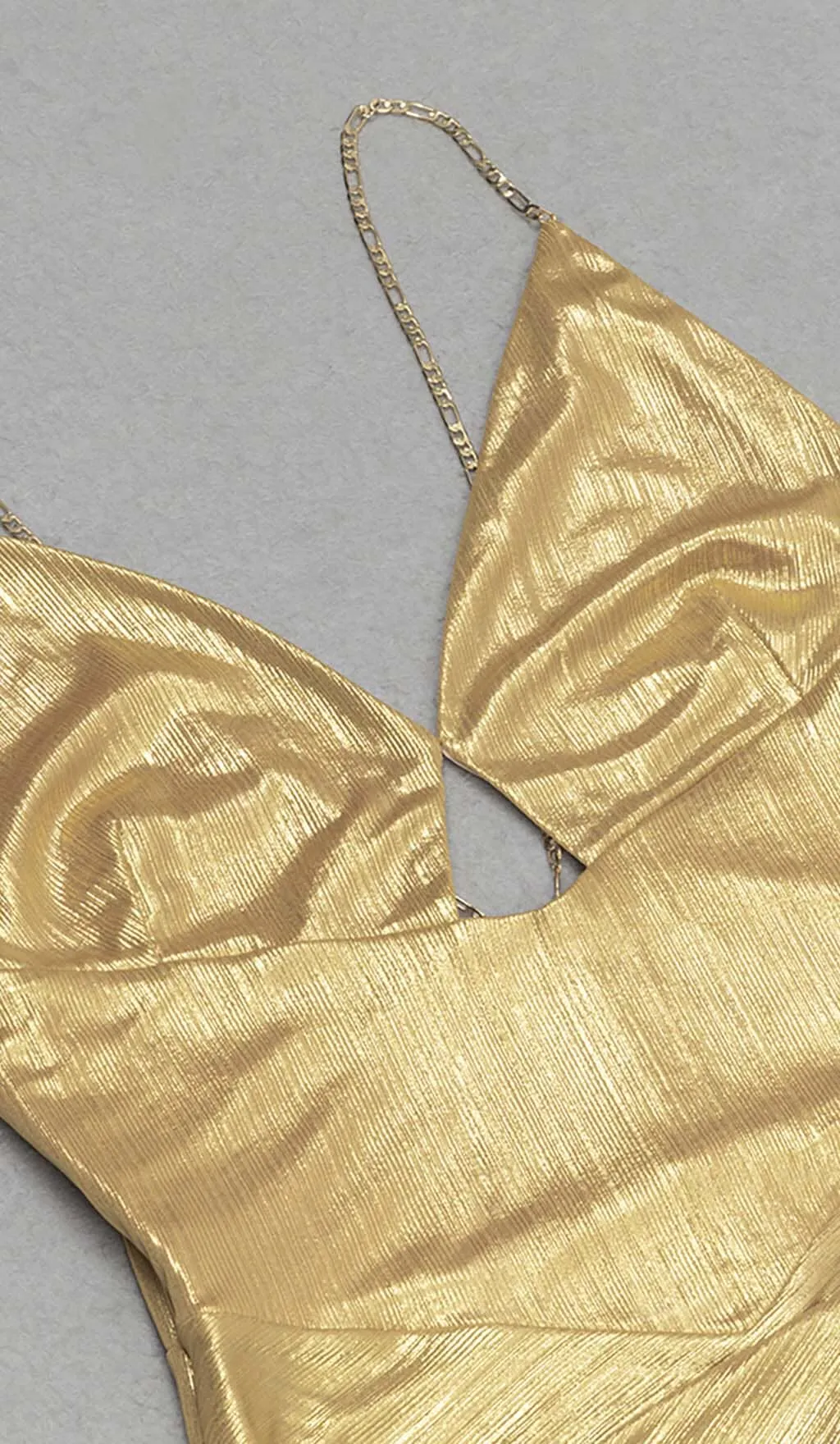 HIP WRAP SLIT MIDI DRESS IN GOLD Gloria Lanvin