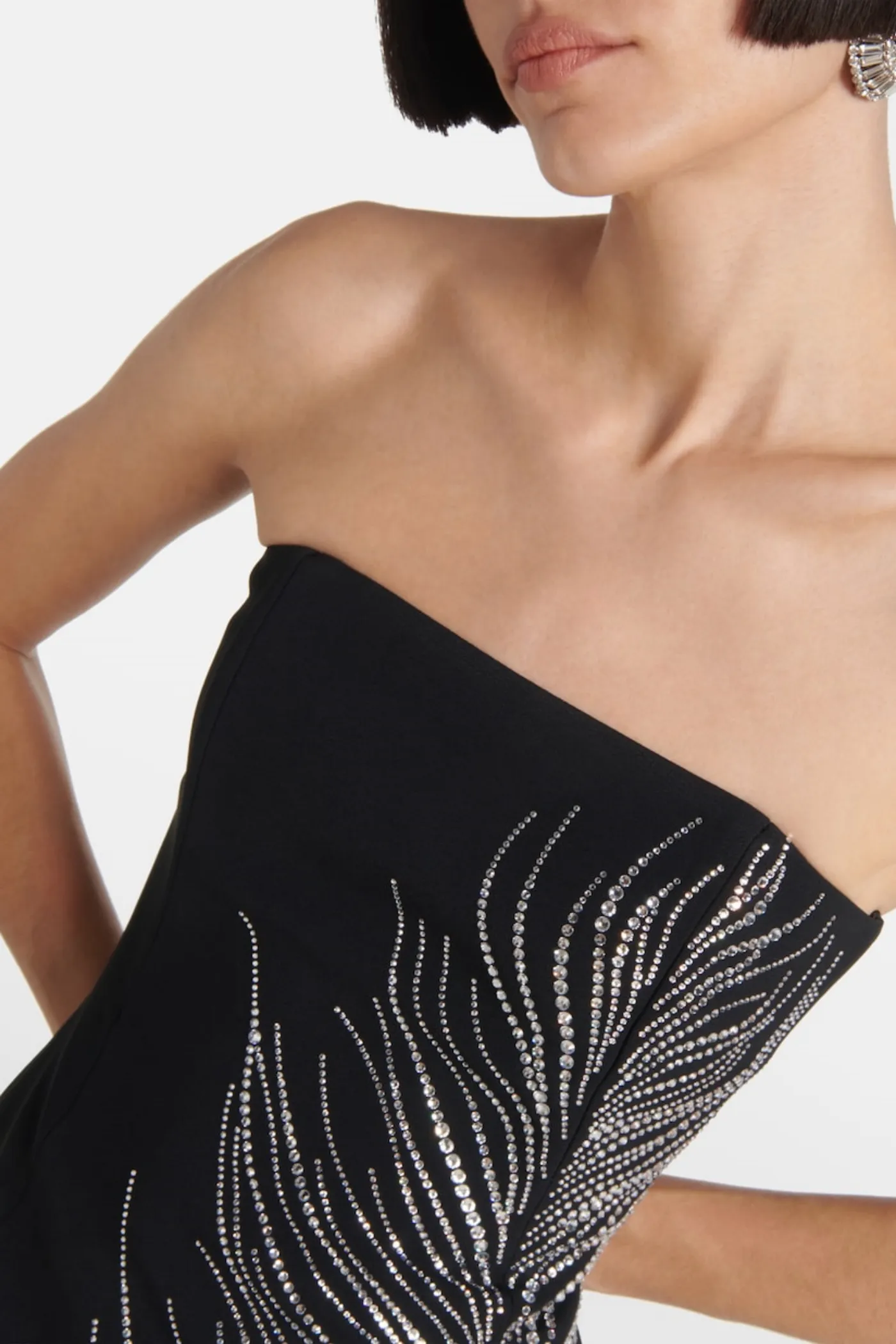 Hlisa Strapless Feather Embellished Mini Dress Gloria Lanvin