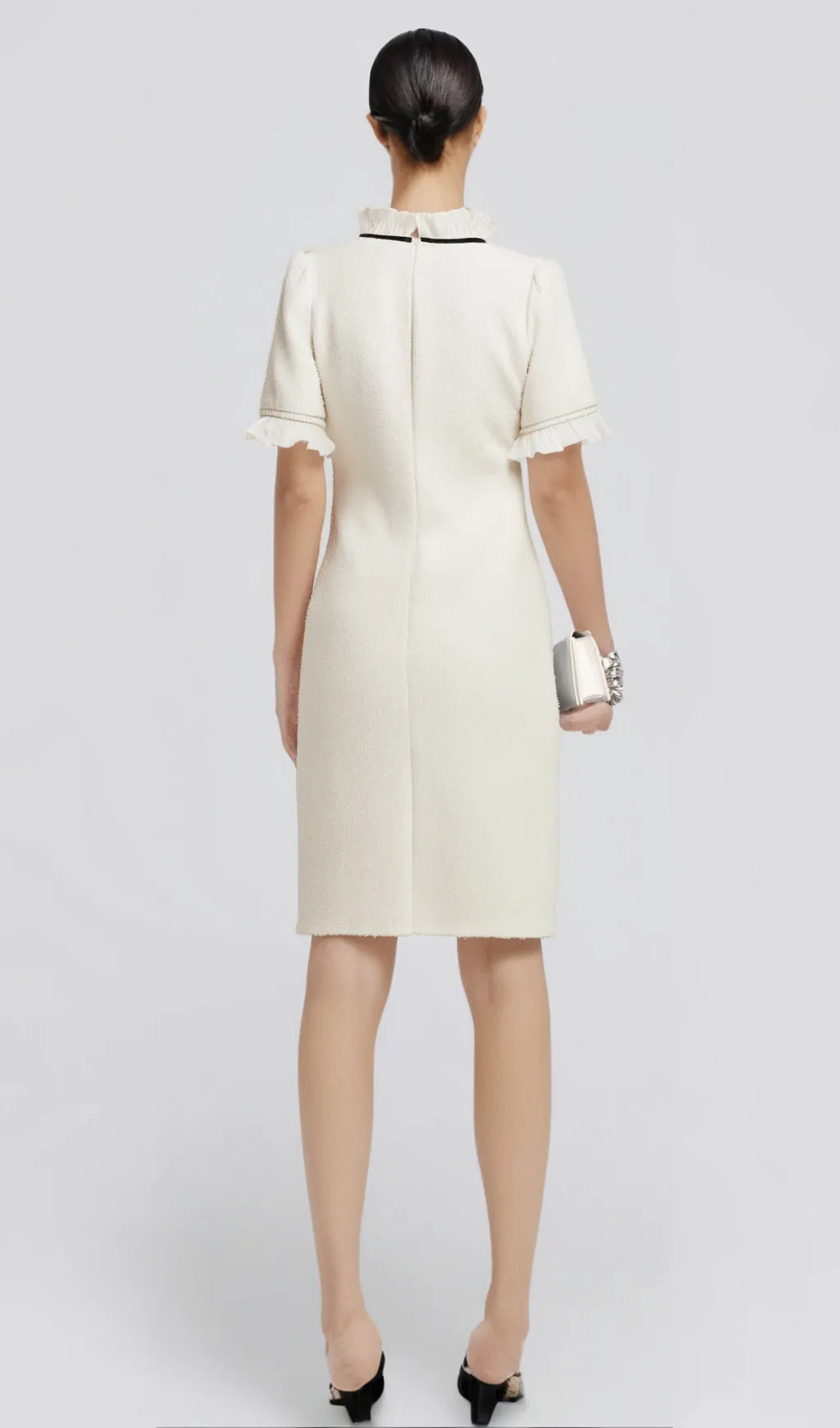 Hlne faux-pearl frilled midi dress Gloria Lanvin