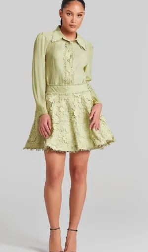 Hlne floral embroidered shirt & skirt matching set Gloria Lanvin