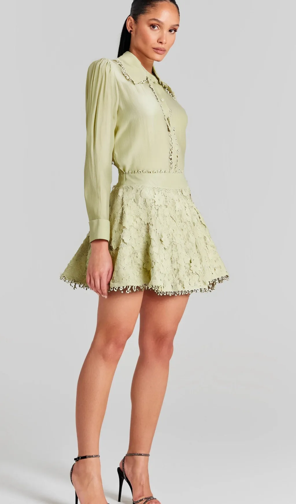 Hlne floral embroidered shirt & skirt matching set Gloria Lanvin