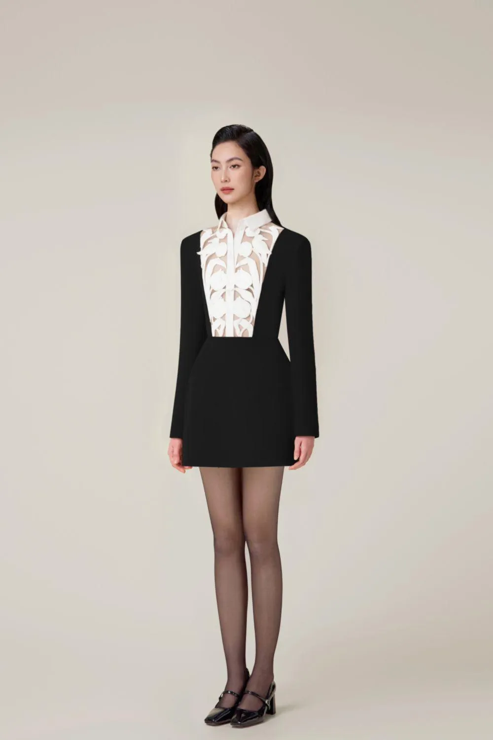 hollow a-line mini Dress in black Gloria Lanvin