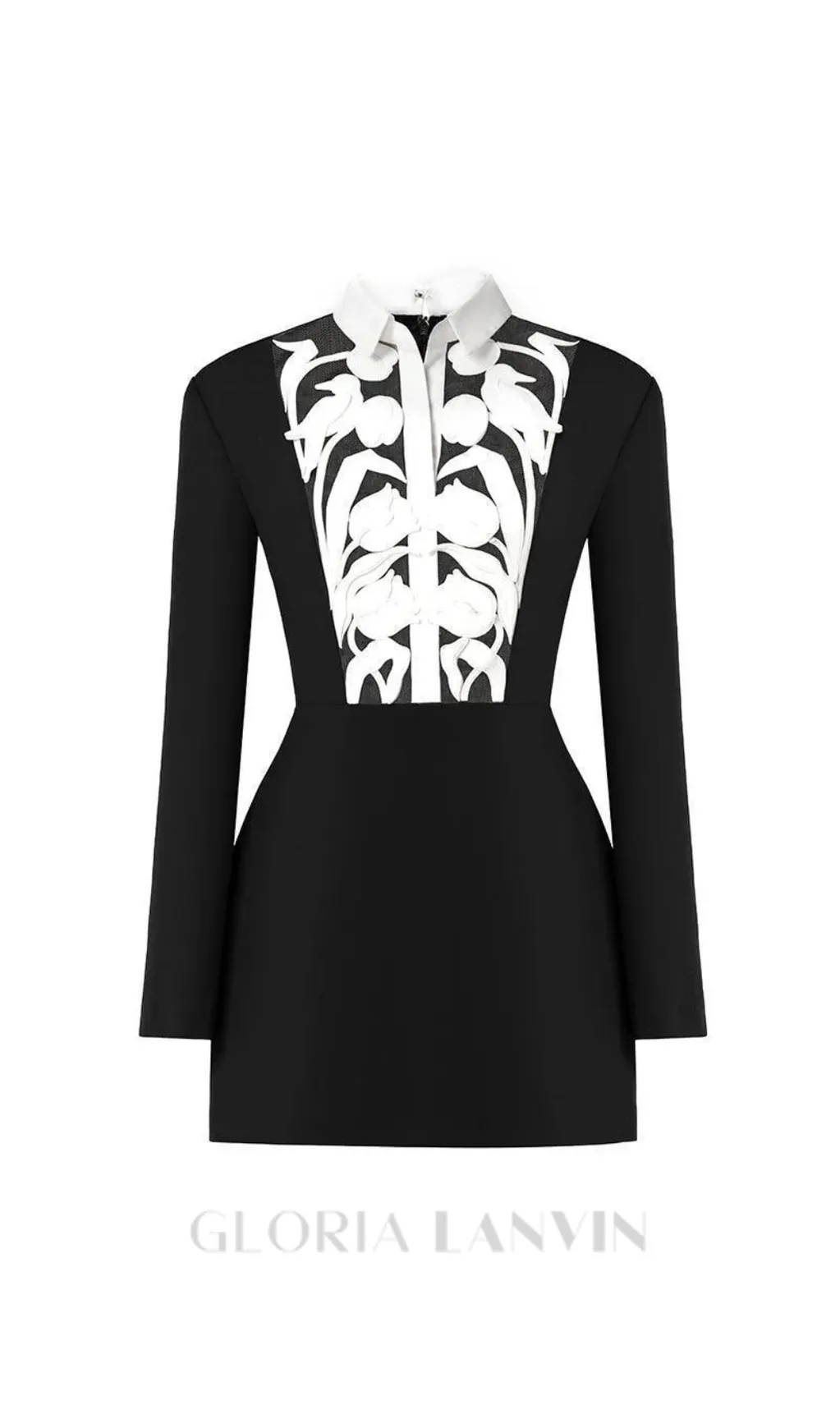 hollow a-line mini Dress in black Gloria Lanvin