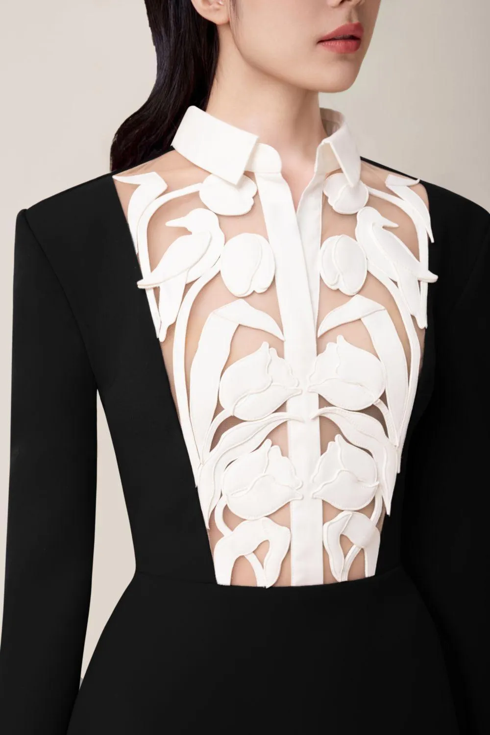 hollow a-line mini Dress in black Gloria Lanvin