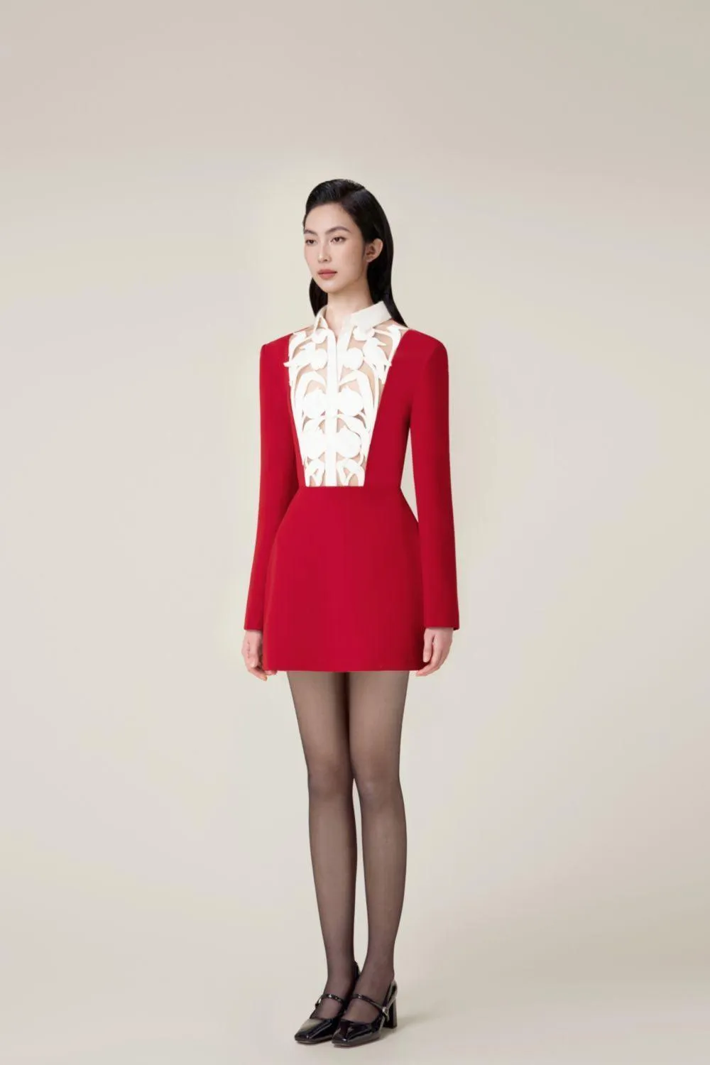 hollow a-line mini Dress in red Gloria Lanvin