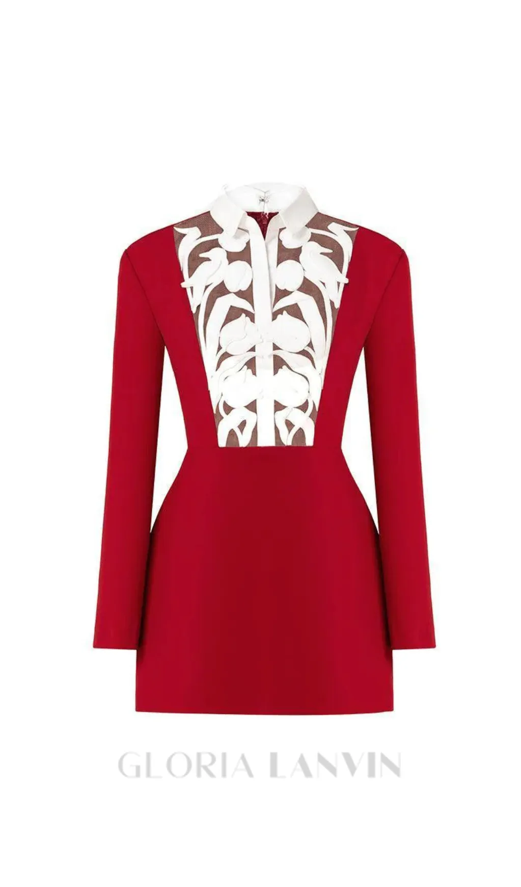 hollow a-line mini Dress in red Gloria Lanvin