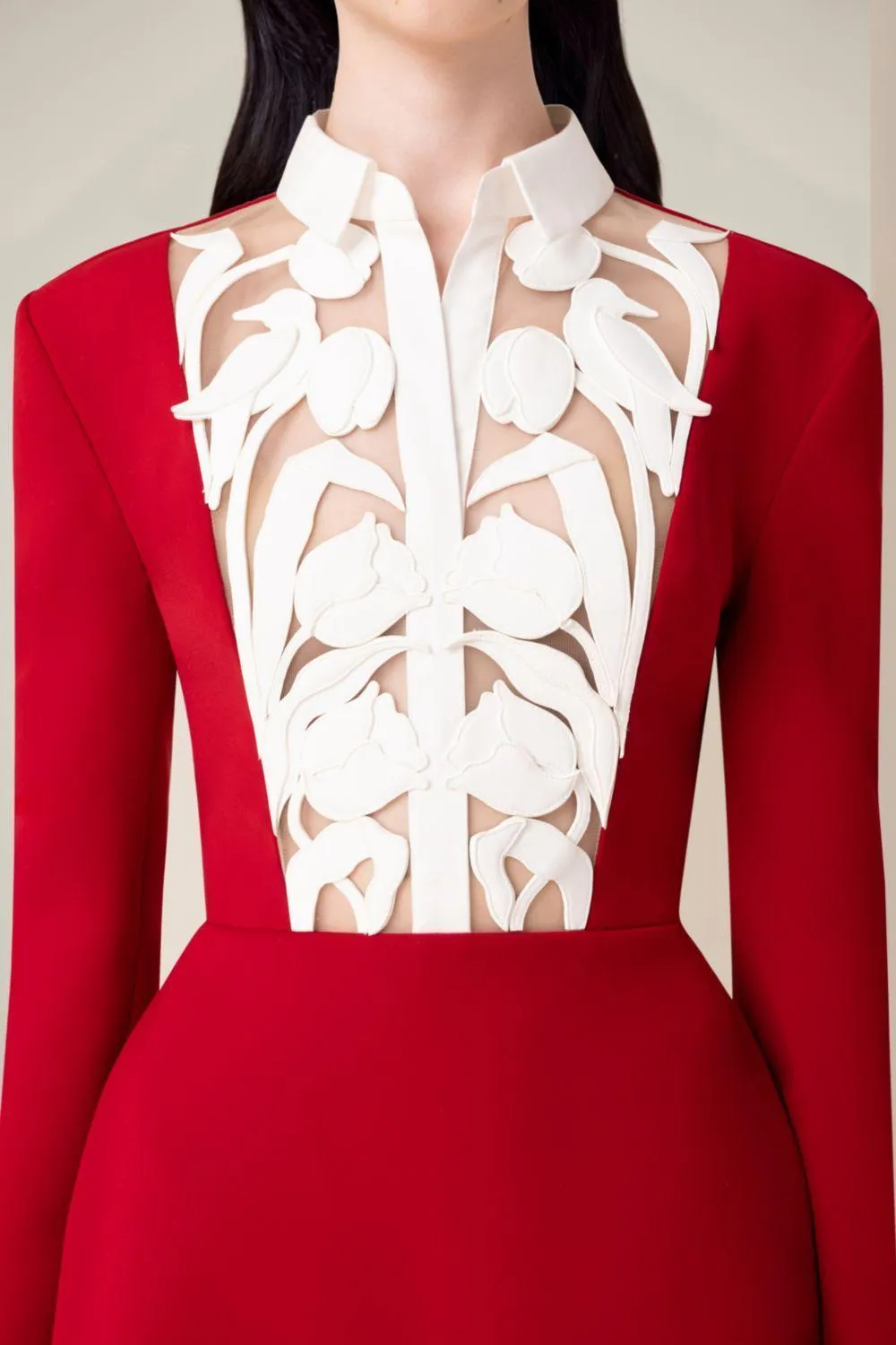 hollow a-line mini Dress in red Gloria Lanvin