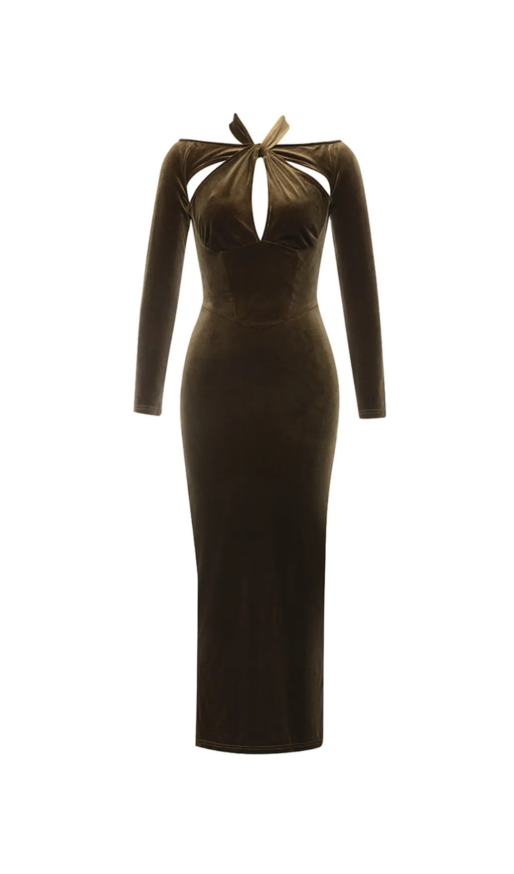 HOLLOWED-OUT SLIT SLIM MAXI DRESS Gloria Lanvin