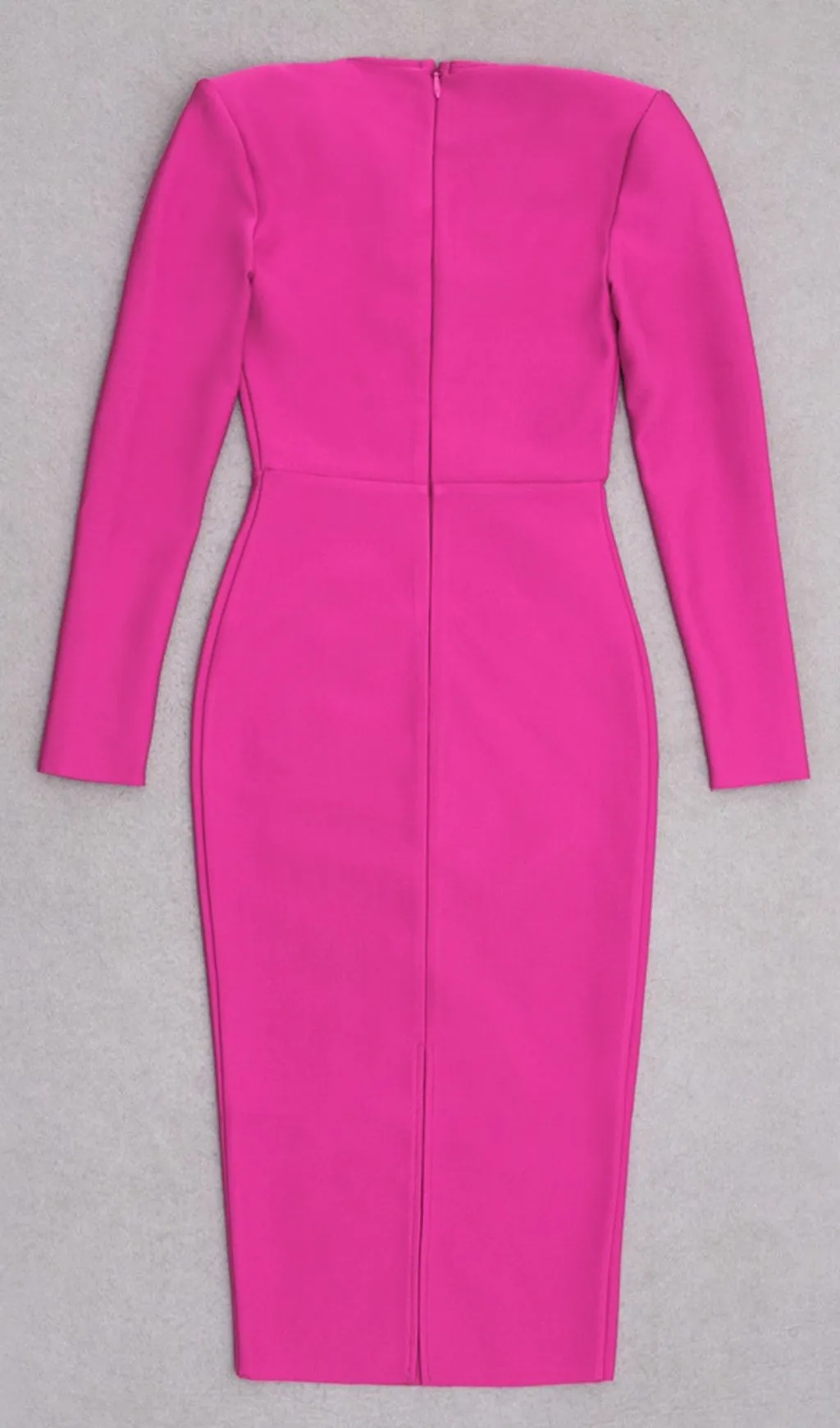 HOT PINK BANDAGE BODYCON MIDI DRESS Gloria Lanvin