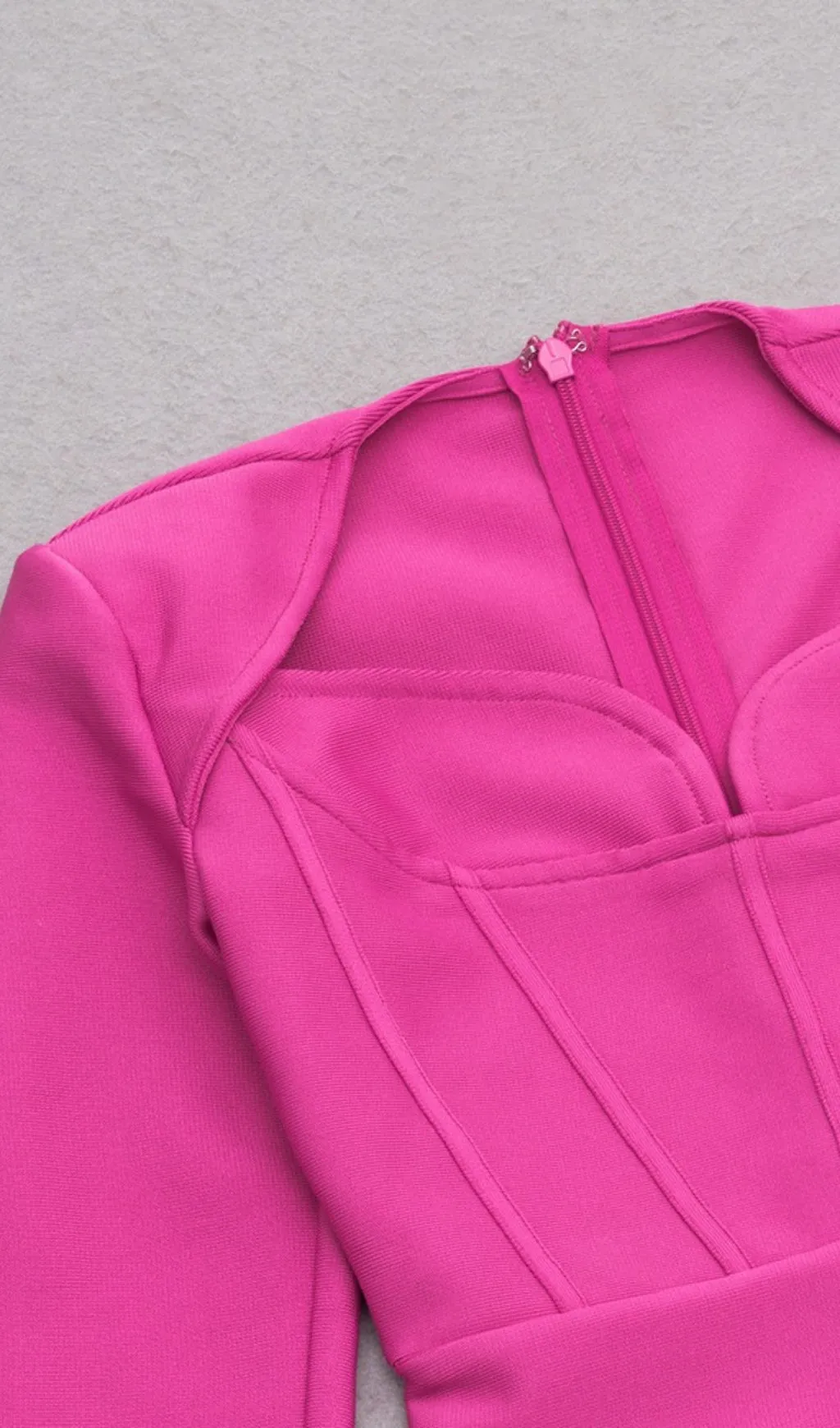 HOT PINK BANDAGE BODYCON MIDI DRESS Gloria Lanvin