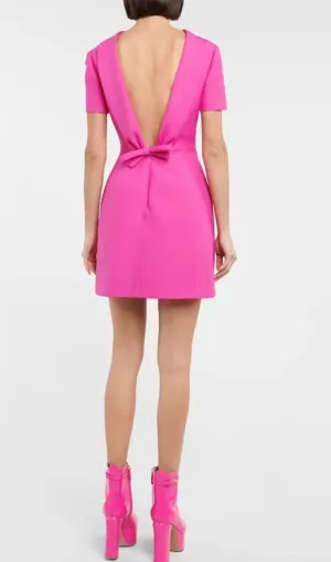 HOT PINK CREPE STRUCTURED MINI DRESS Gloria Lanvin
