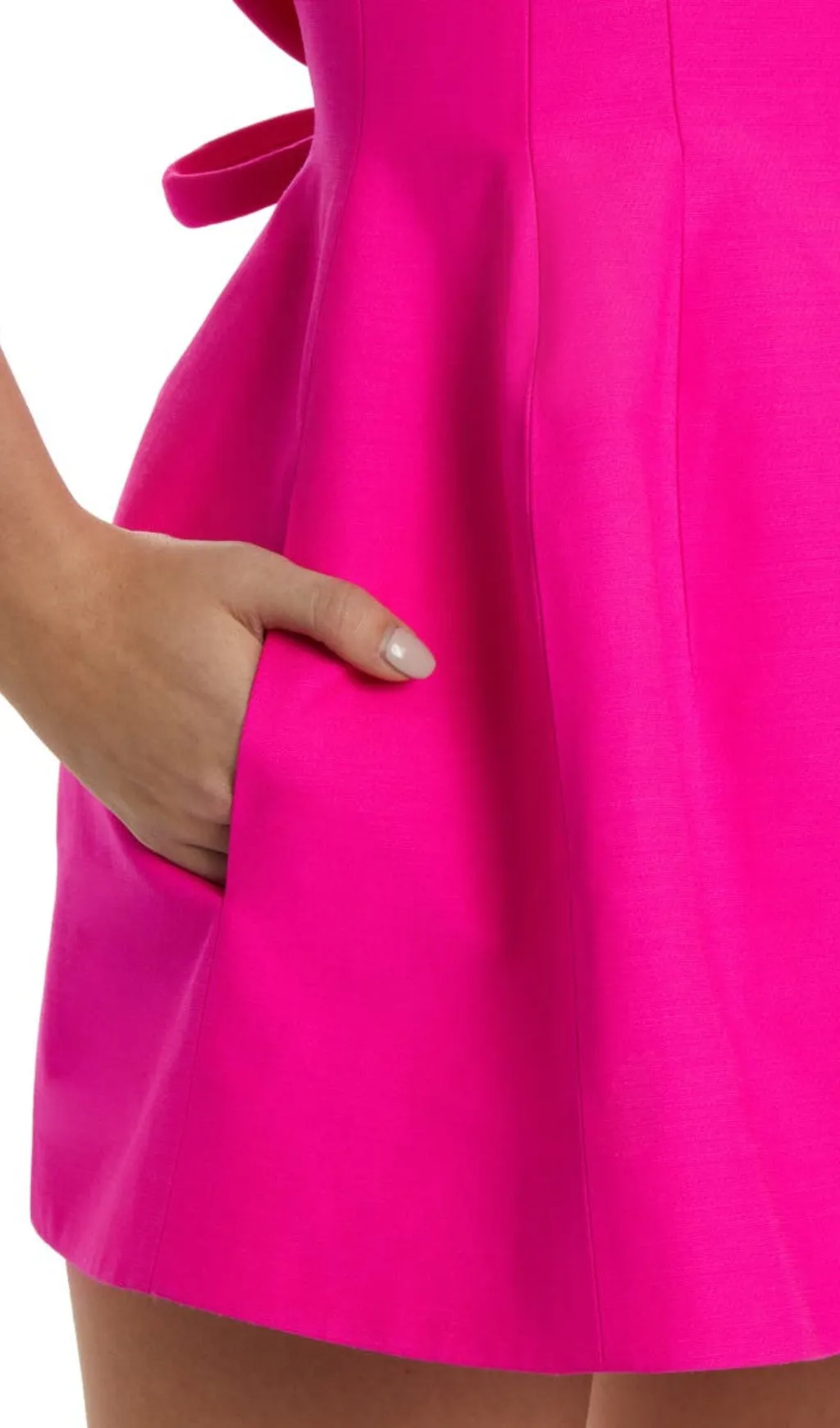 HOT PINK CREPE STRUCTURED MINI DRESS Gloria Lanvin
