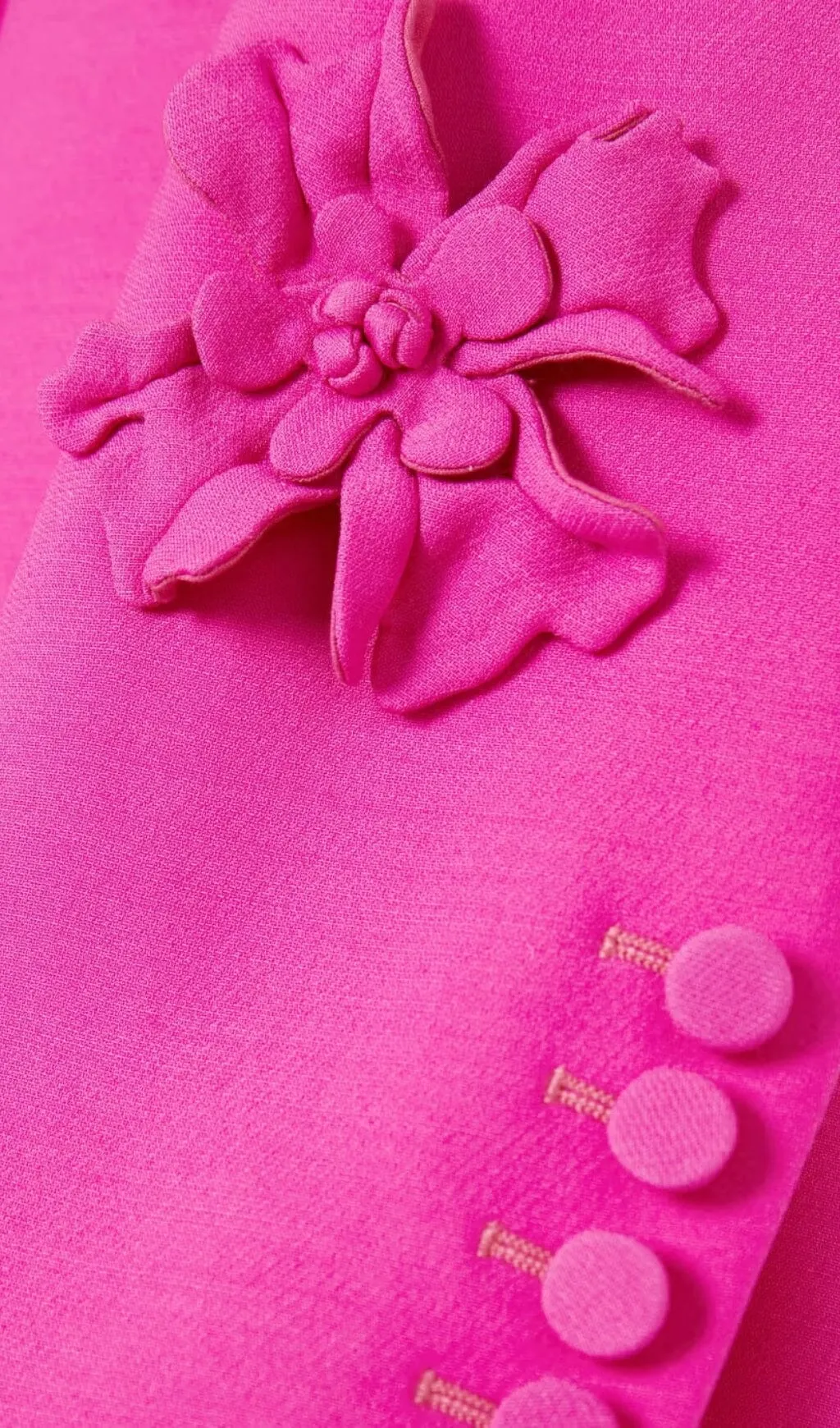 HOT PINK DOUBLE-BREASTED DIMENSIONAL FLOWER SUIT Gloria Lanvin