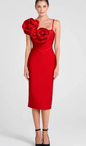 HUGE FLOWERS BANDAGE MIDI DRESS Gloria Lanvin