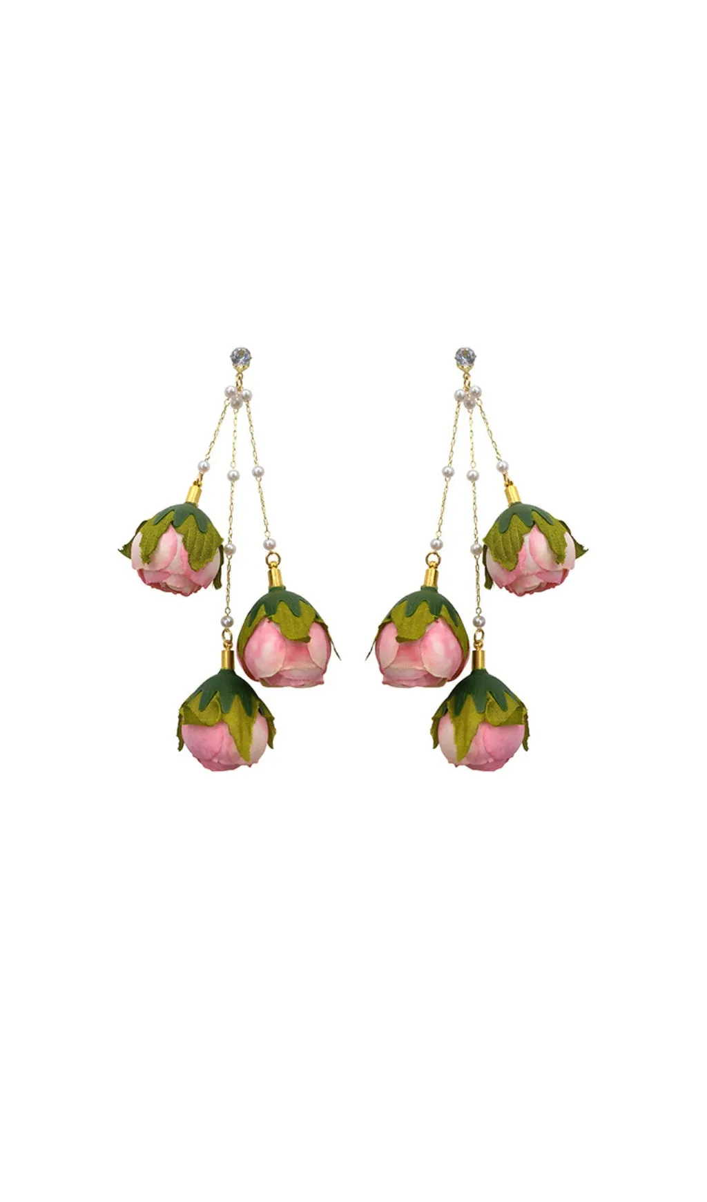 IMITATION ROSE TASSEL EARRINGS Gloria Lanvin