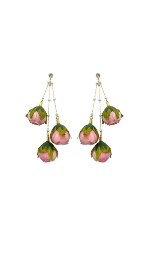 IMITATION ROSE TASSEL EARRINGS Gloria Lanvin