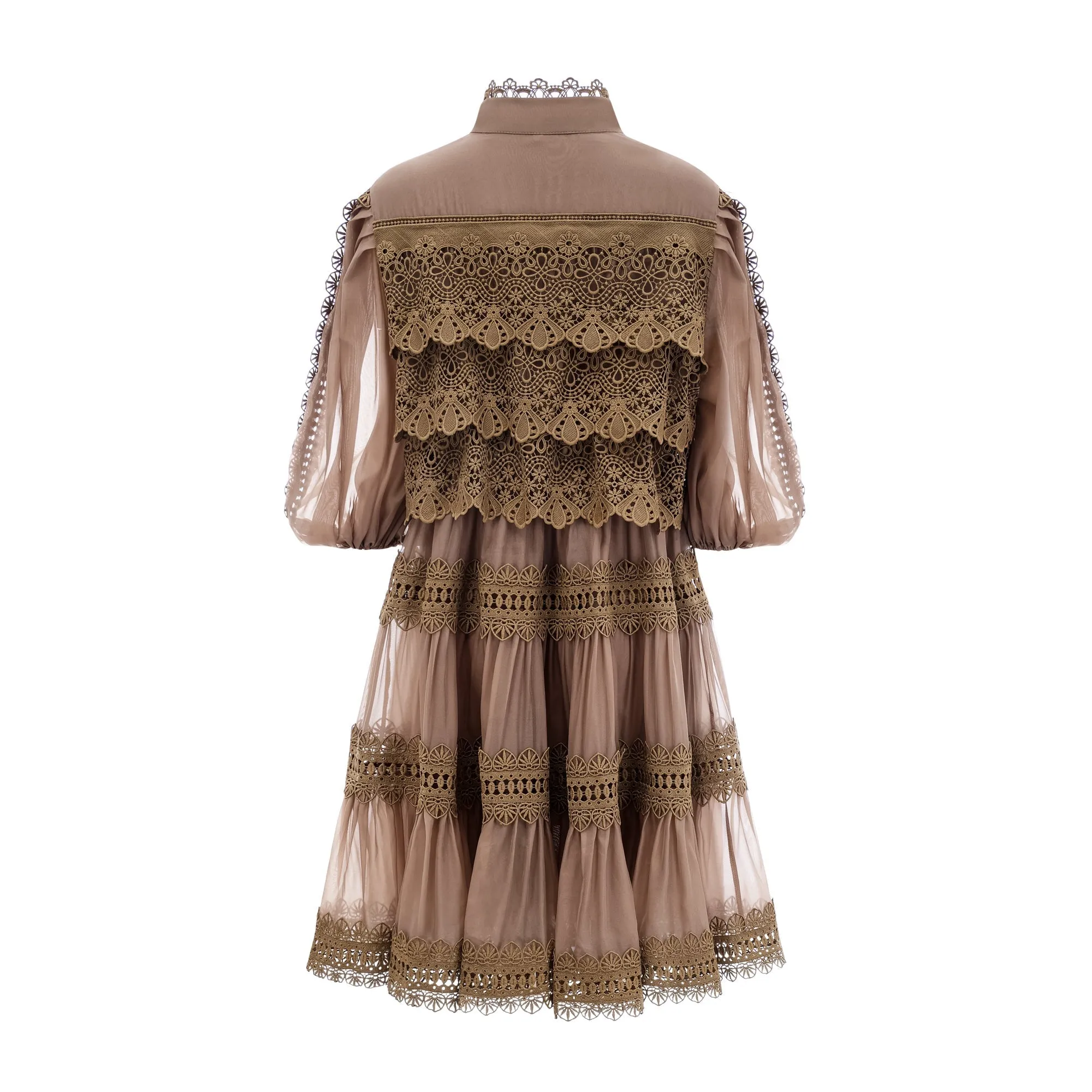 Ins lace cut-out layered mini dress Gloria Lanvin