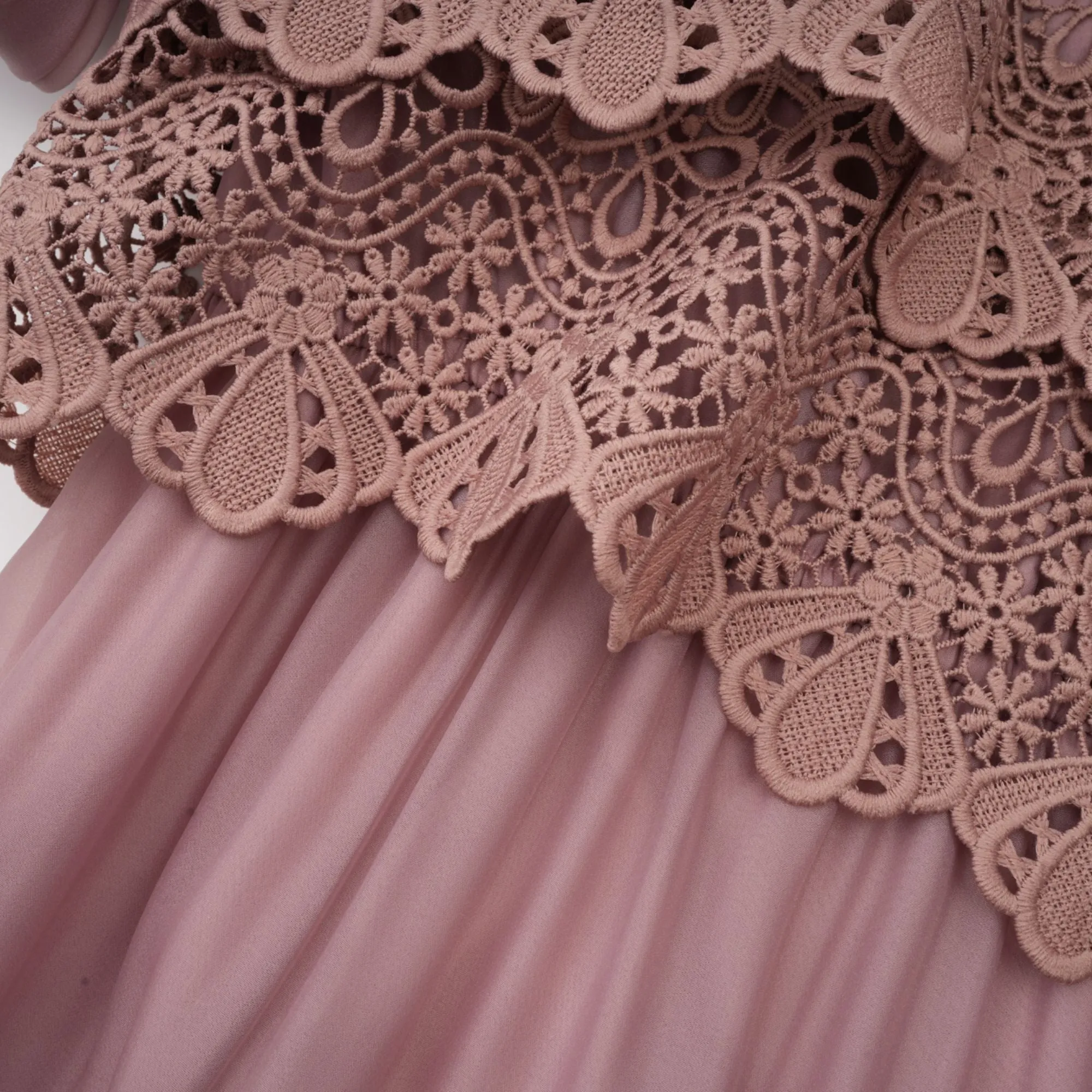 Ins lace cut-out tiered midi dress Gloria Lanvin