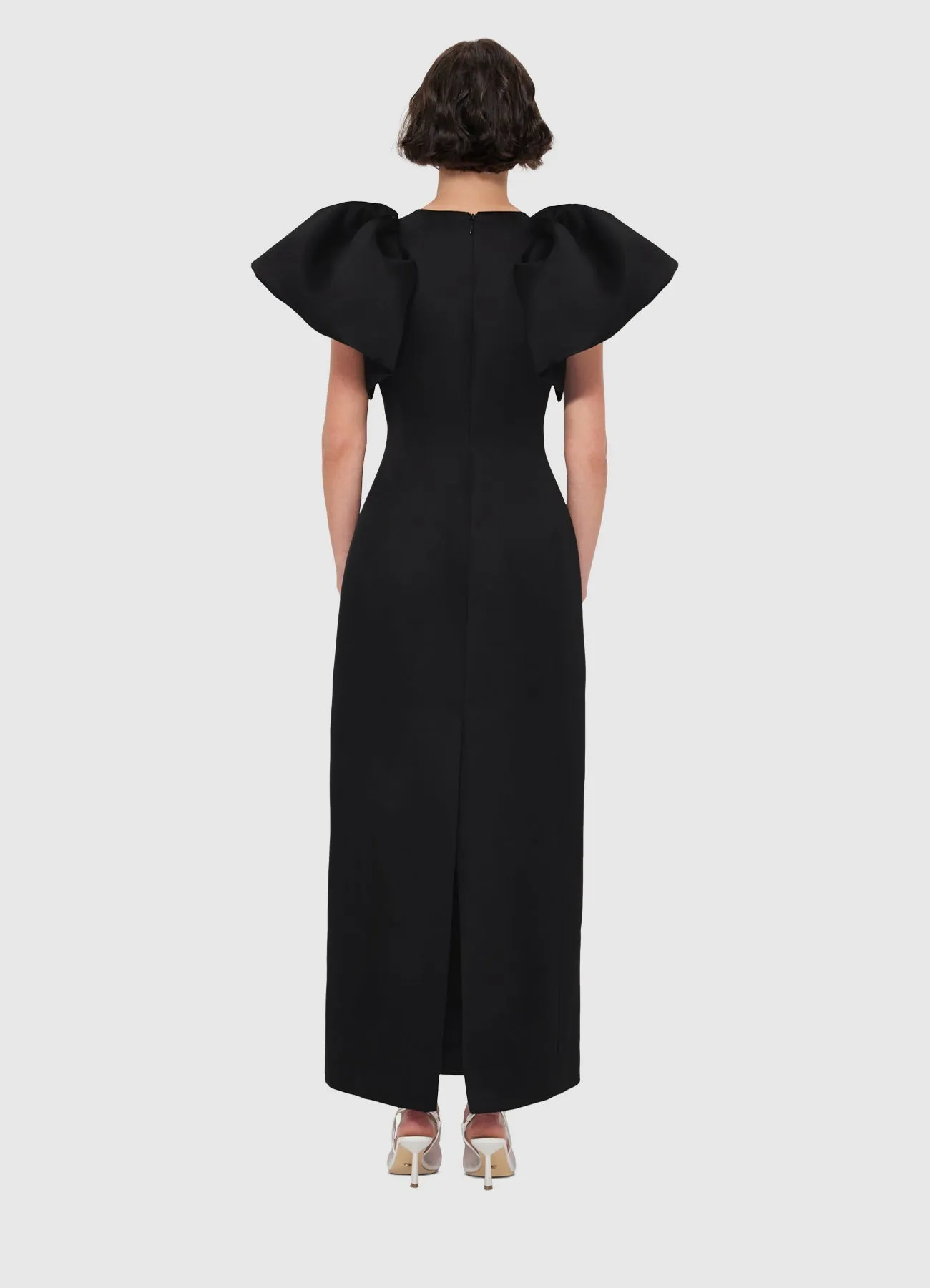Iris Print Appliqu Floral Maxi Dress in Ebony Gloria Lanvin